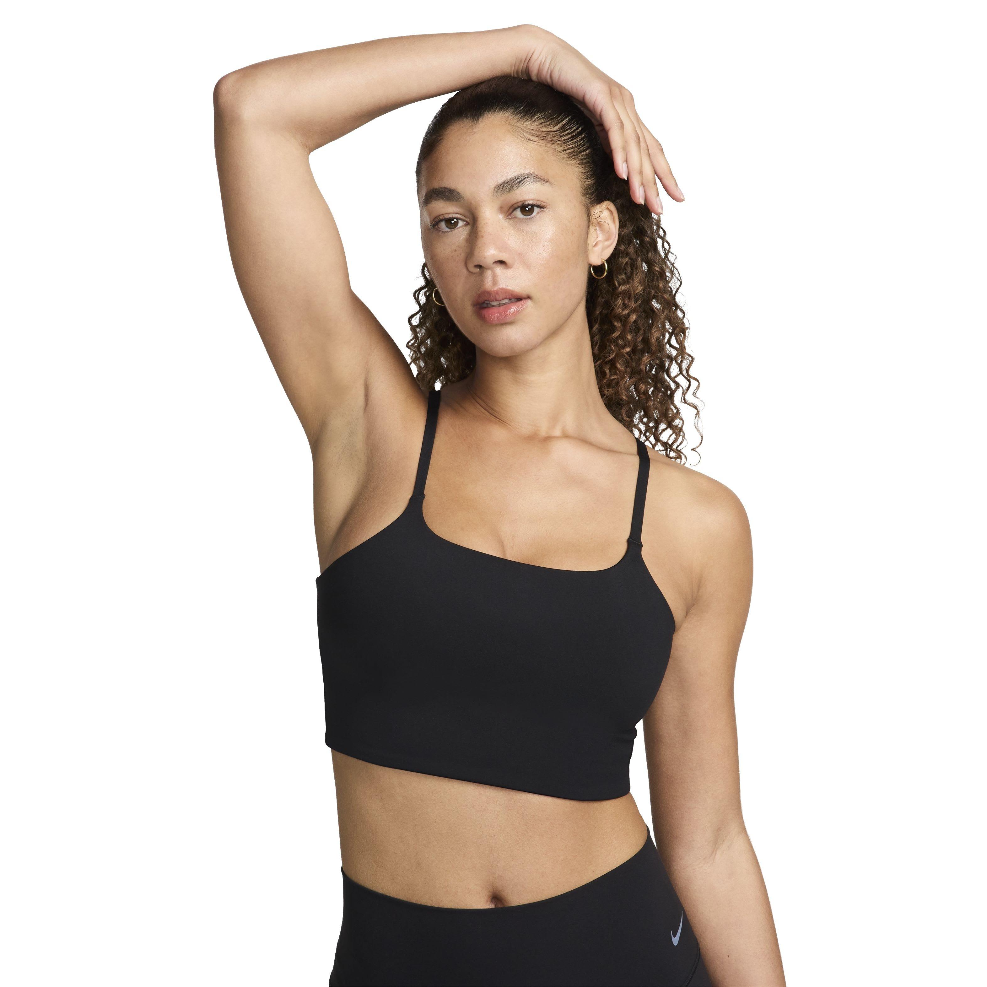 Nike Women's One Convertible Light-Support Lightly Lined Longline Sports Bra - BLACK Thumbnail View 1