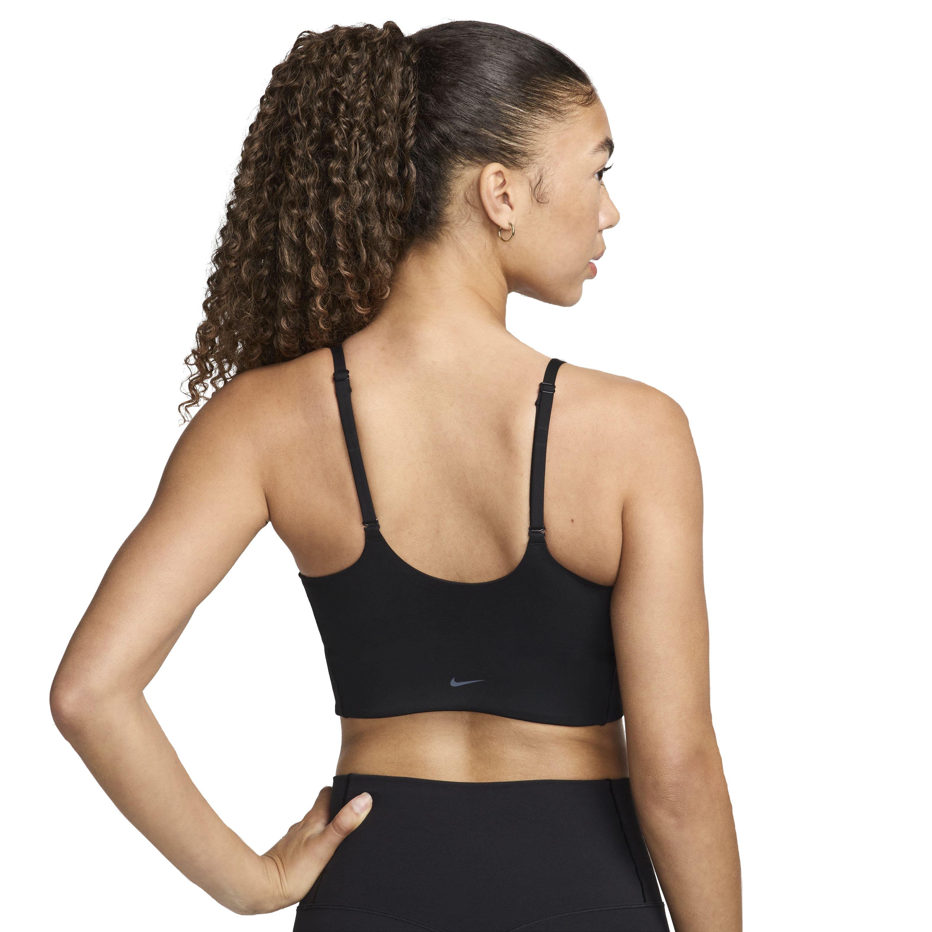 Nike Women's One Convertible Light-Support Lightly Lined Longline Sports Bra - BLACK Thumbnail View 2