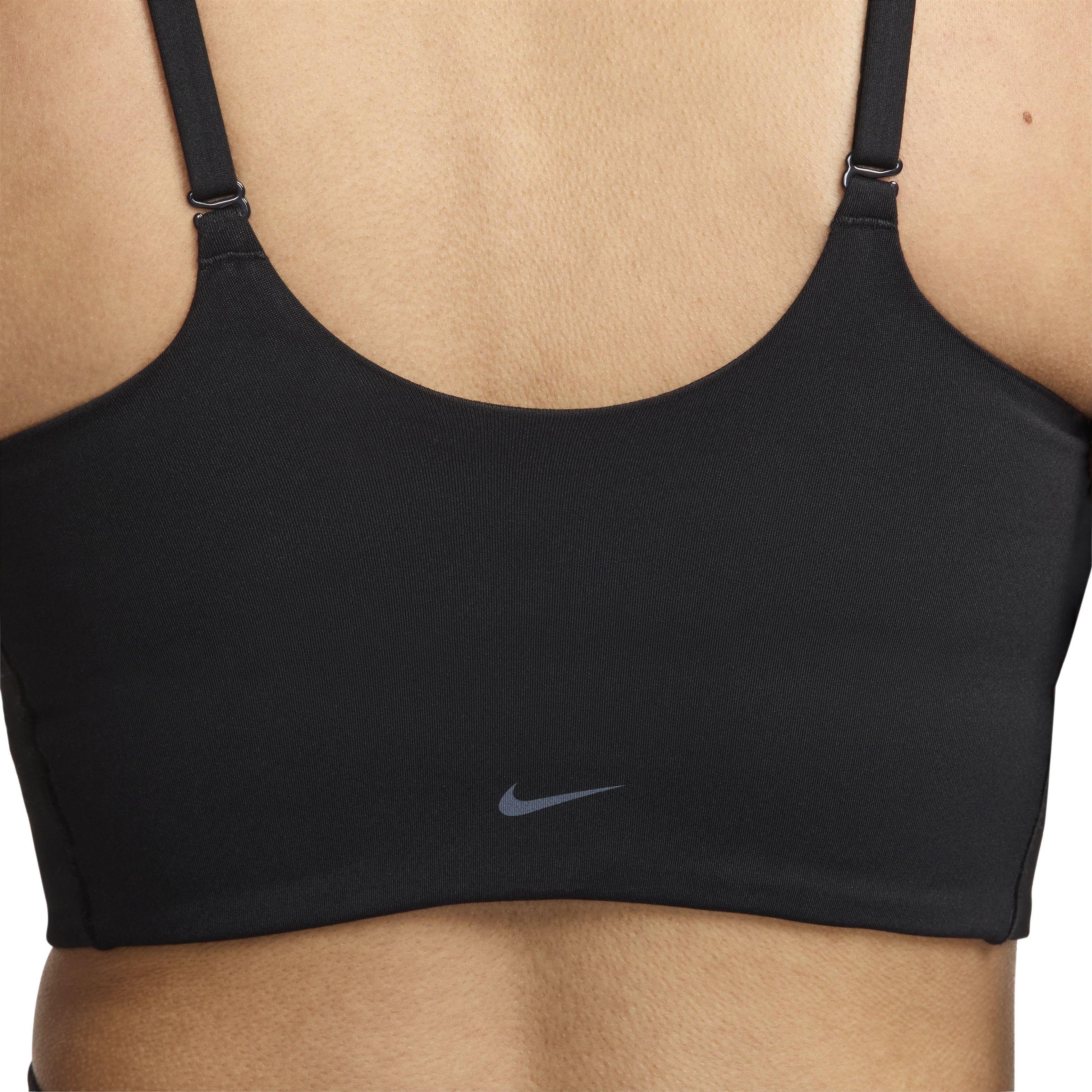 Nike Women's One Convertible Light-Support Lightly Lined Longline Sports Bra - BLACK Thumbnail View 5