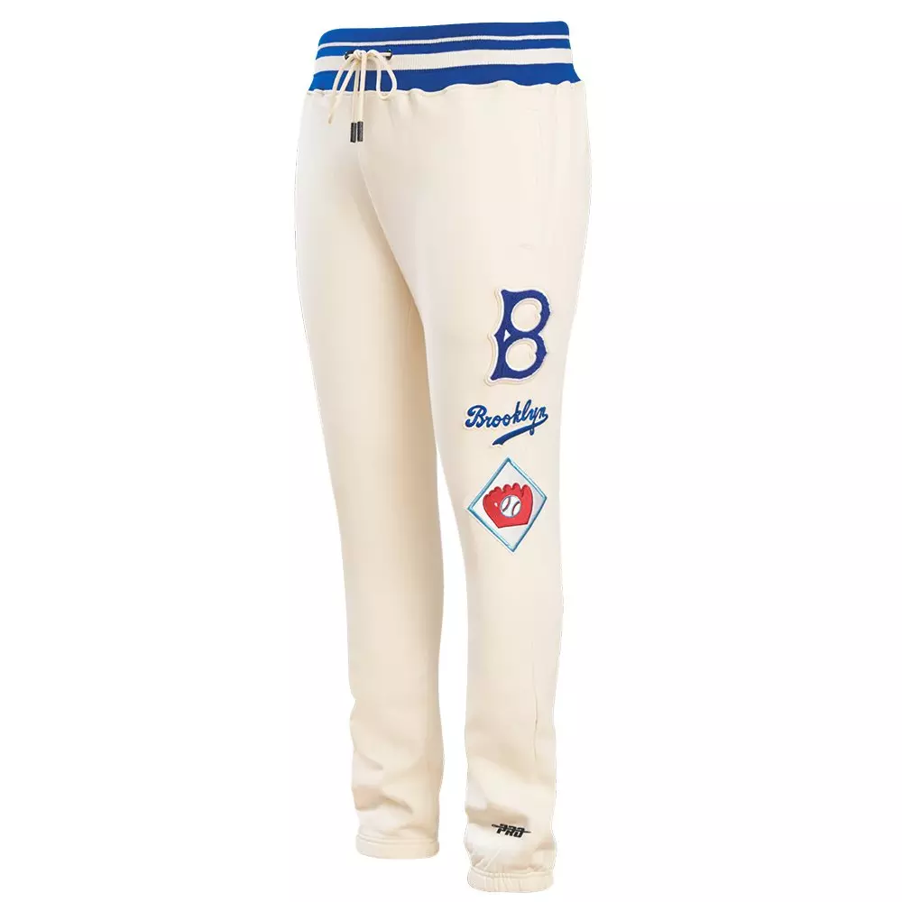 Pro Standard Men's MLB Brooklyn Dodgers Retro Classic Sweatpant - EGGSHELL/ROYAL BLUE