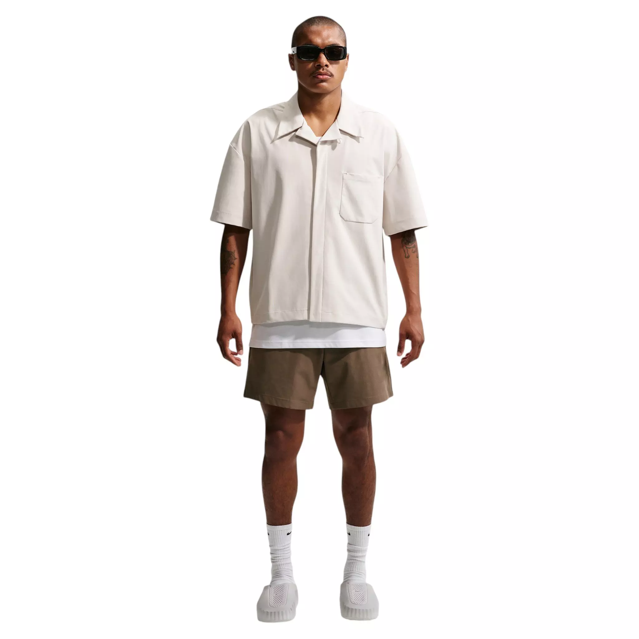 Nike Men's 24.7 PerfectStretch Dri-FIT UV Button-Up Shirt - Light Brown - LIGHT BROWN