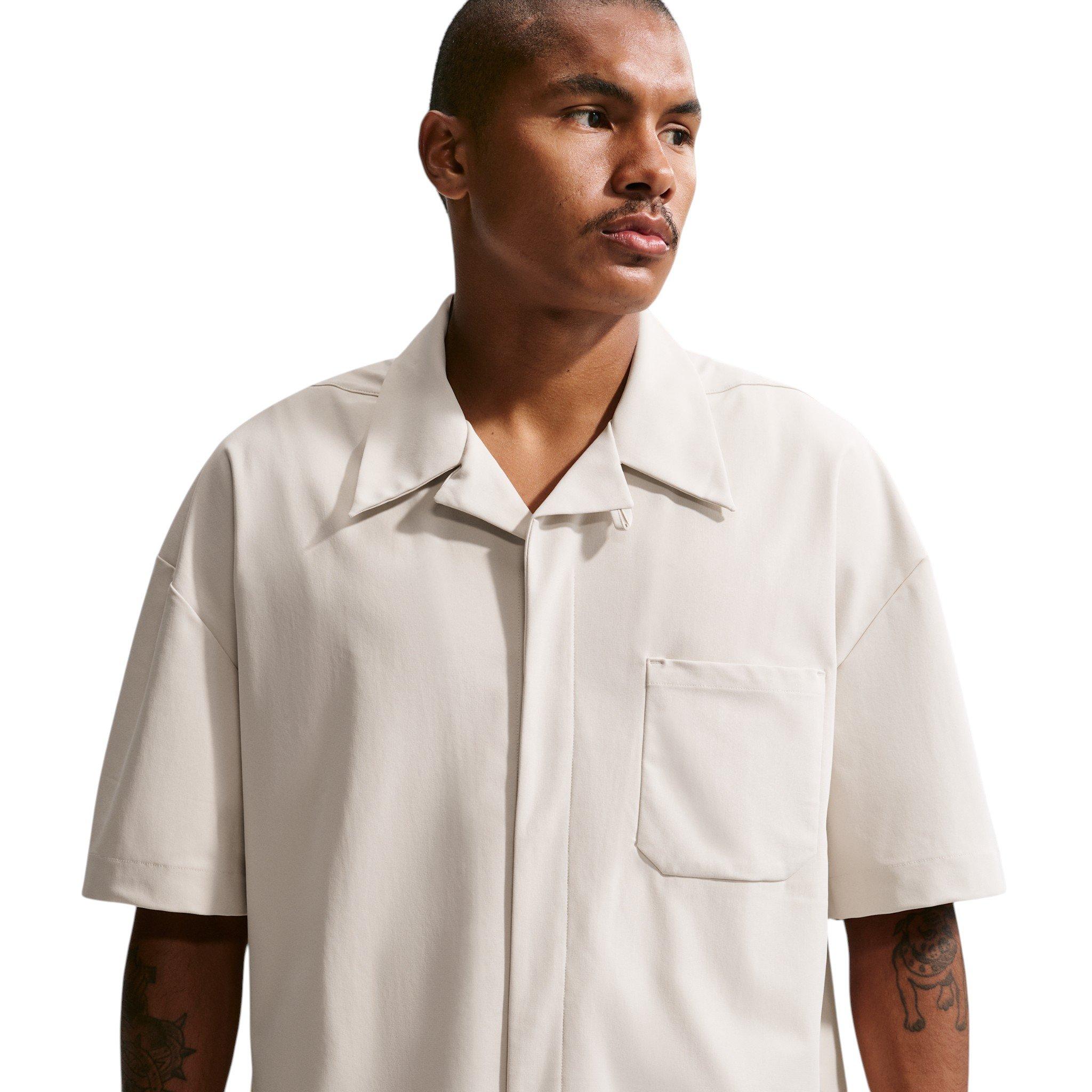 Nike Men's 24.7 PerfectStretch Dri-FIT UV Button-Up Shirt - Light Brown - LIGHT BROWN