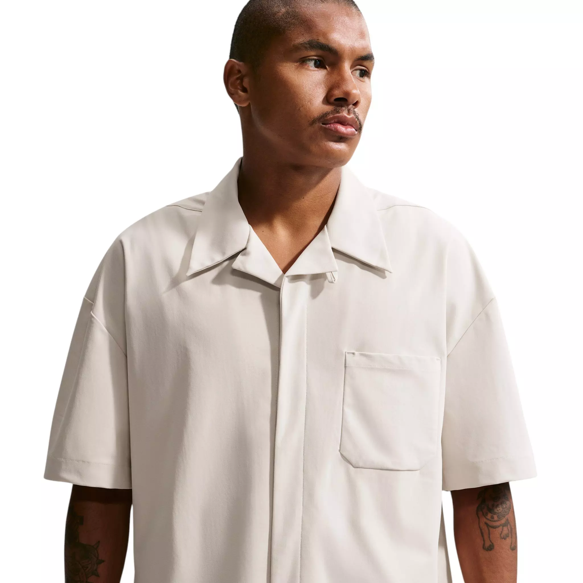 Nike Men's 24.7 PerfectStretch Dri-FIT UV Button-Up Shirt - Light Brown - LIGHT BROWN
