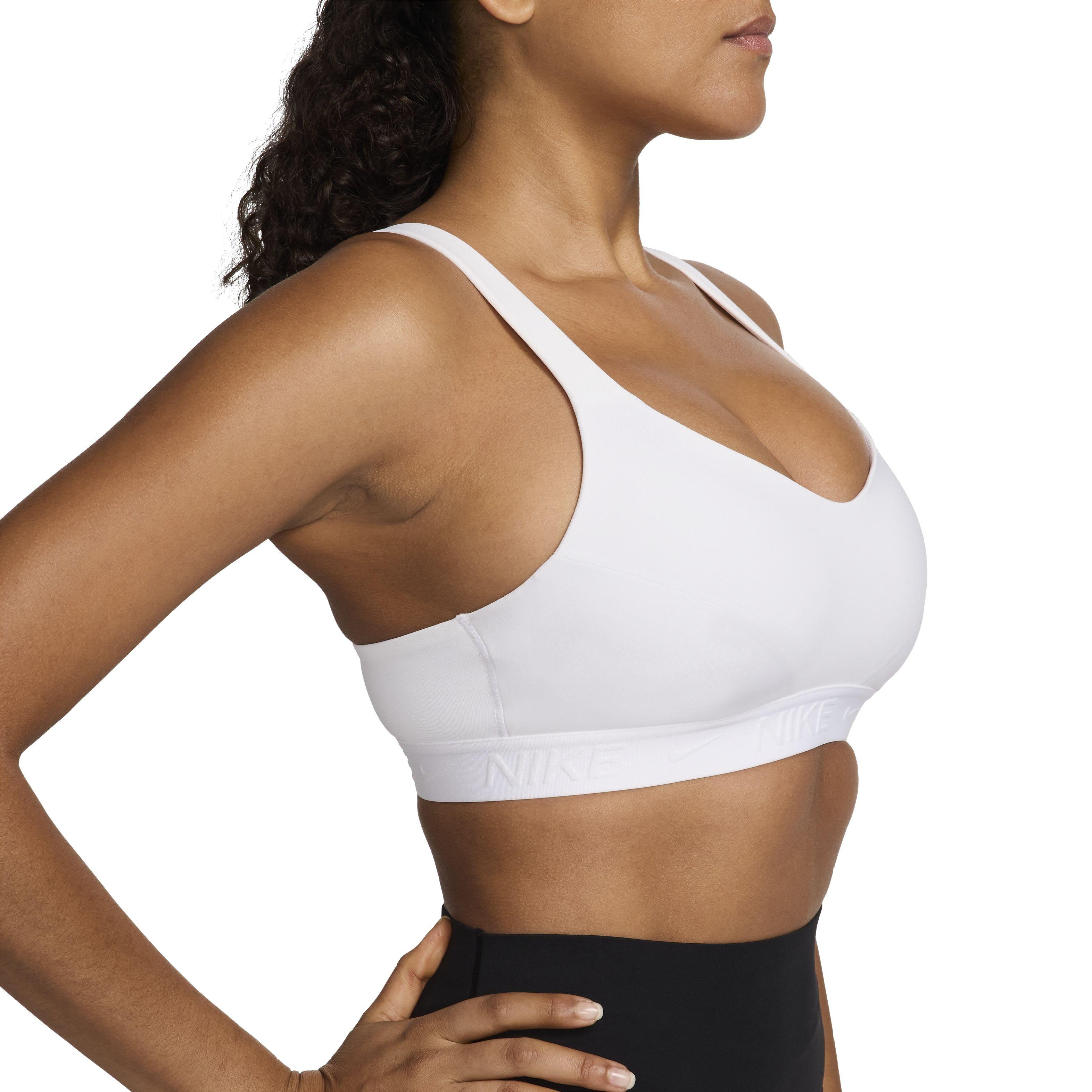 Nike Women's Dri-FIT Indy High Support Sports Bra - WHITE Thumbnail View 3