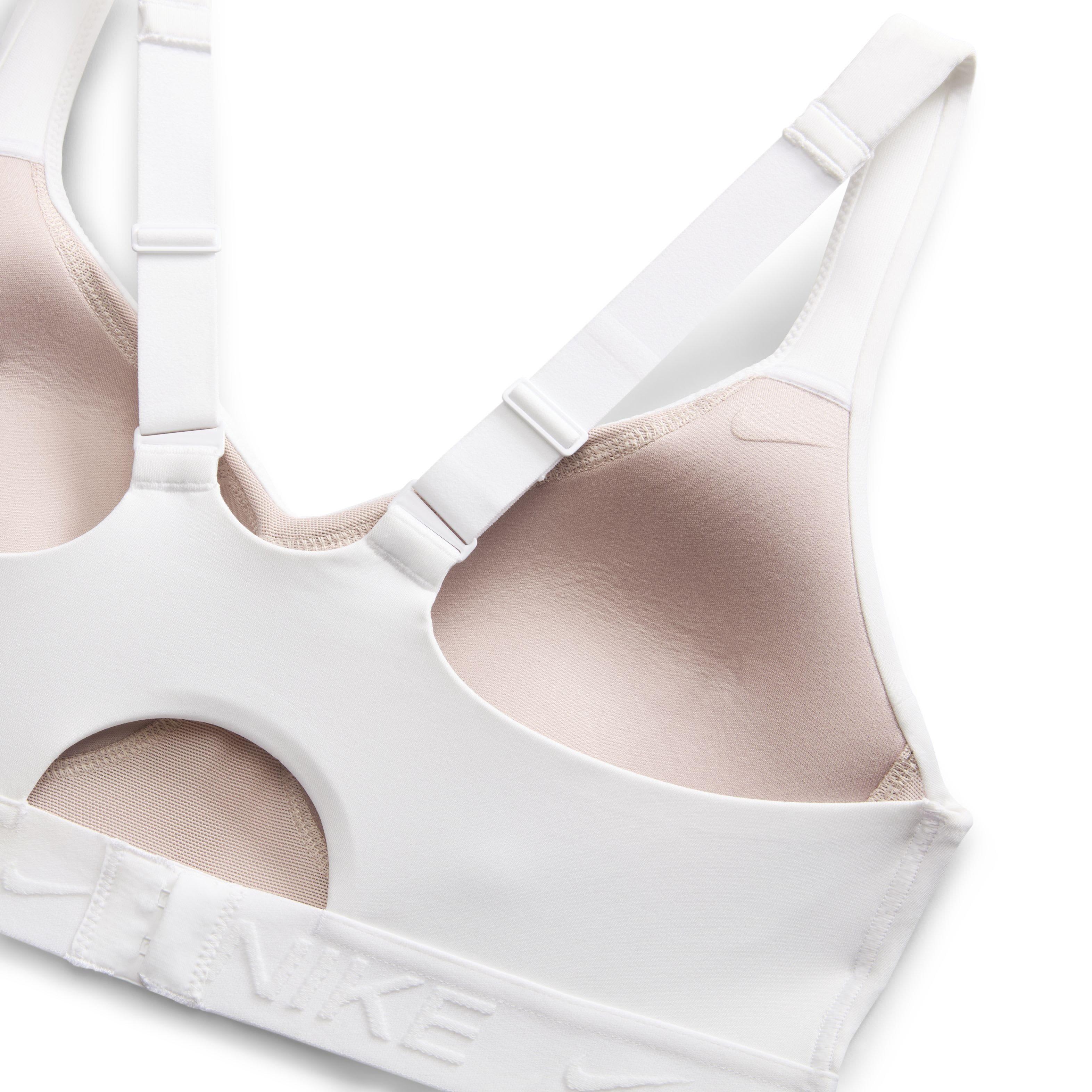 Nike Women's Dri-FIT Indy High Support Sports Bra - WHITE Thumbnail View 4