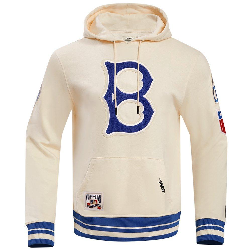 Pro Standard Men's MLB Brooklyn Dodgers Retro Classic Pullover Hoodie - EGGSHELL/ROYAL BLUE Thumbnail View 1