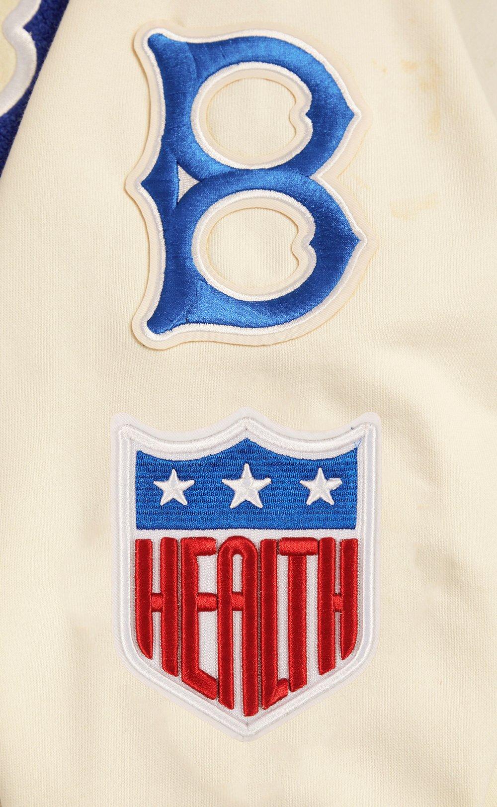 Pro Standard Men's MLB Brooklyn Dodgers Retro Classic Pullover Hoodie - EGGSHELL/ROYAL BLUE Thumbnail View 5