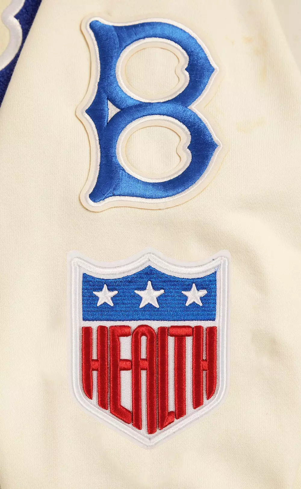 Pro Standard Men's MLB Brooklyn Dodgers Retro Classic Pullover Hoodie - EGGSHELL/ROYAL BLUE