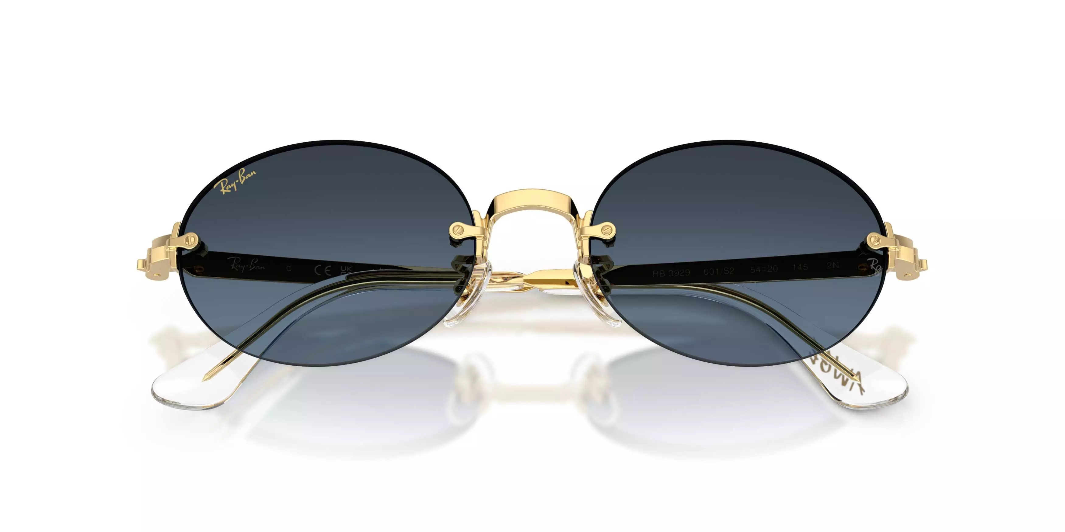 Ray-Ban RB3929 Blue Gradient Dark Grey Sunglasses &ndash; Polished Arista Gold - GOLD/GREY