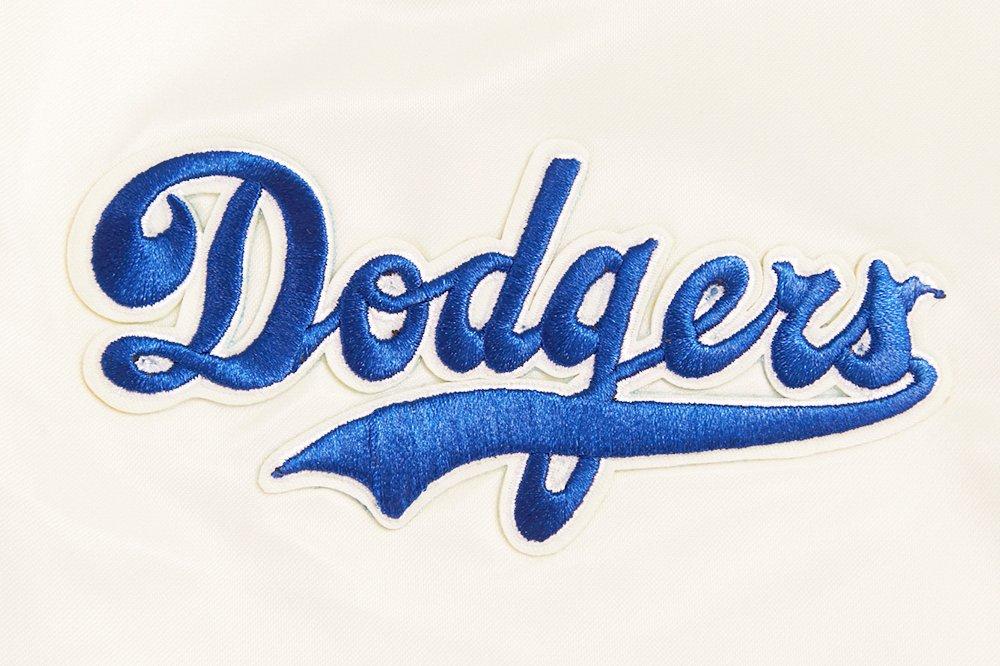 Pro Standard Men's MLB Brooklyn Dodgers Retro Classic Rib Satin Jacket - EGGSHELL/ROYAL BLUE Thumbnail View 5