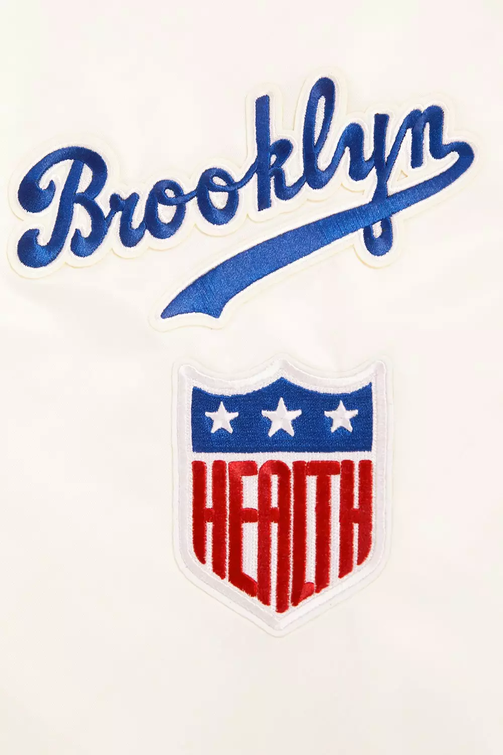 Pro Standard Men's MLB Brooklyn Dodgers Retro Classic Rib Satin Jacket - EGGSHELL/ROYAL BLUE