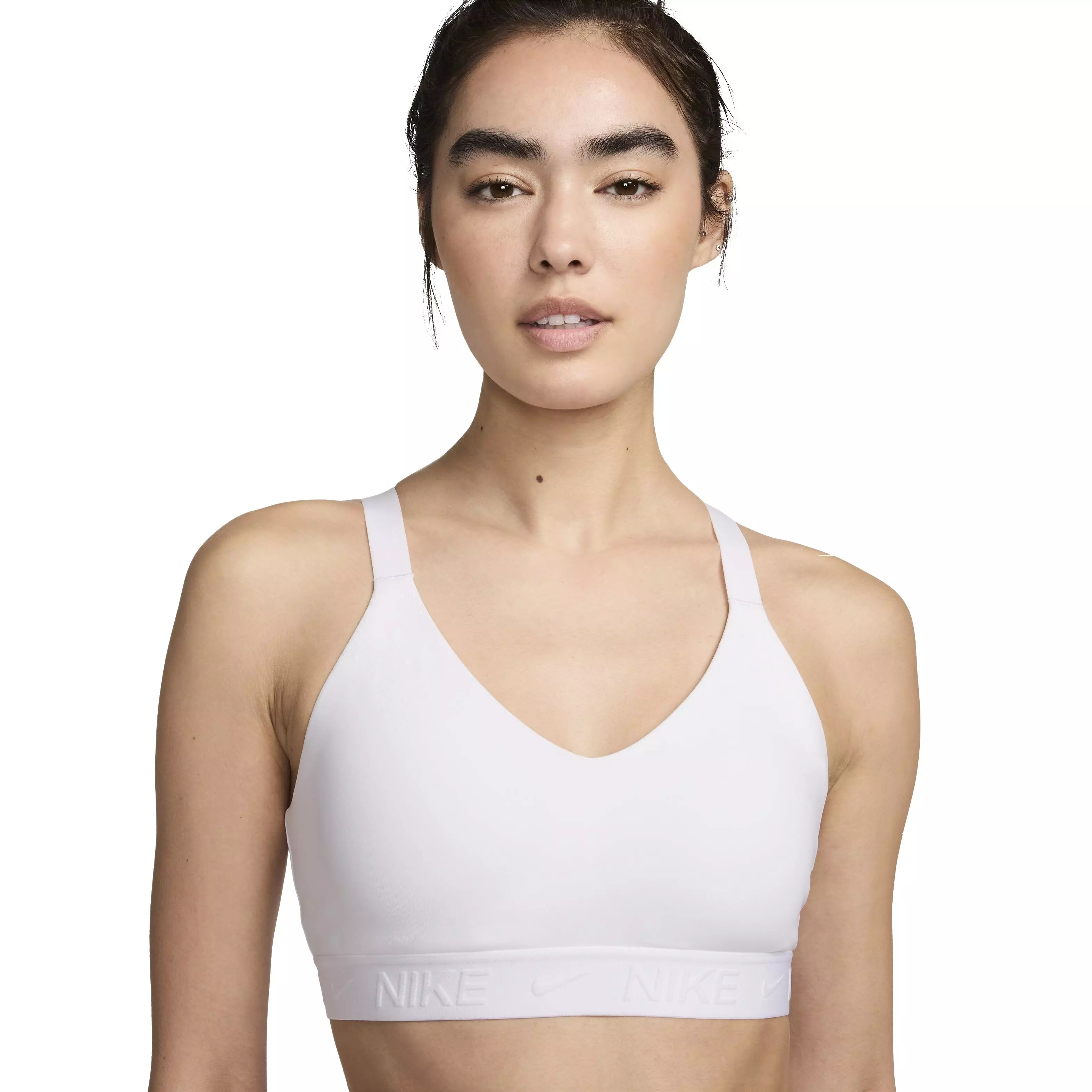 Nike Women's Indy Medium Support Padded Adjustable Sports Bra - WHITE