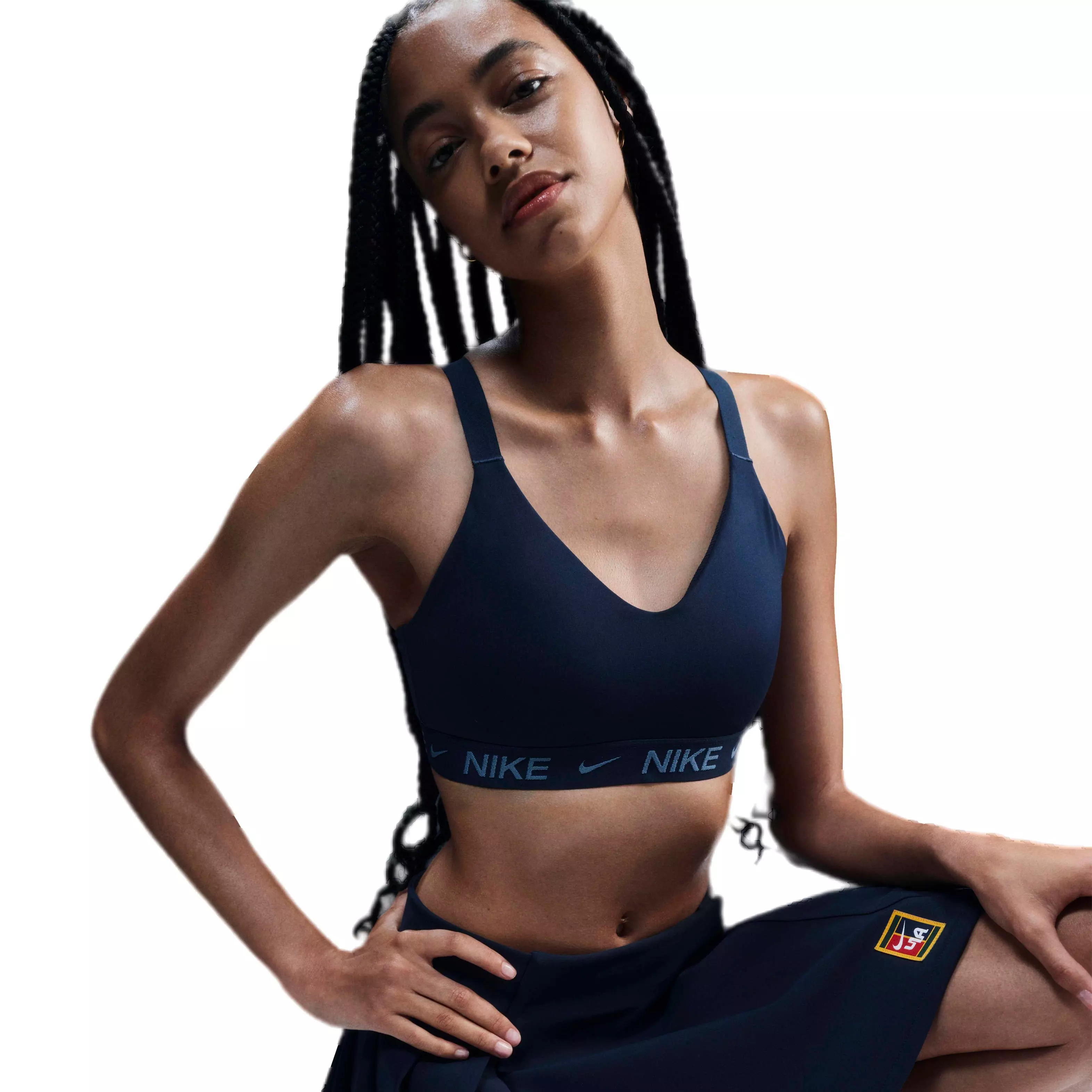 Nike Women's Indy Medium Support Padded Adjustable Sports Bra - NAVY