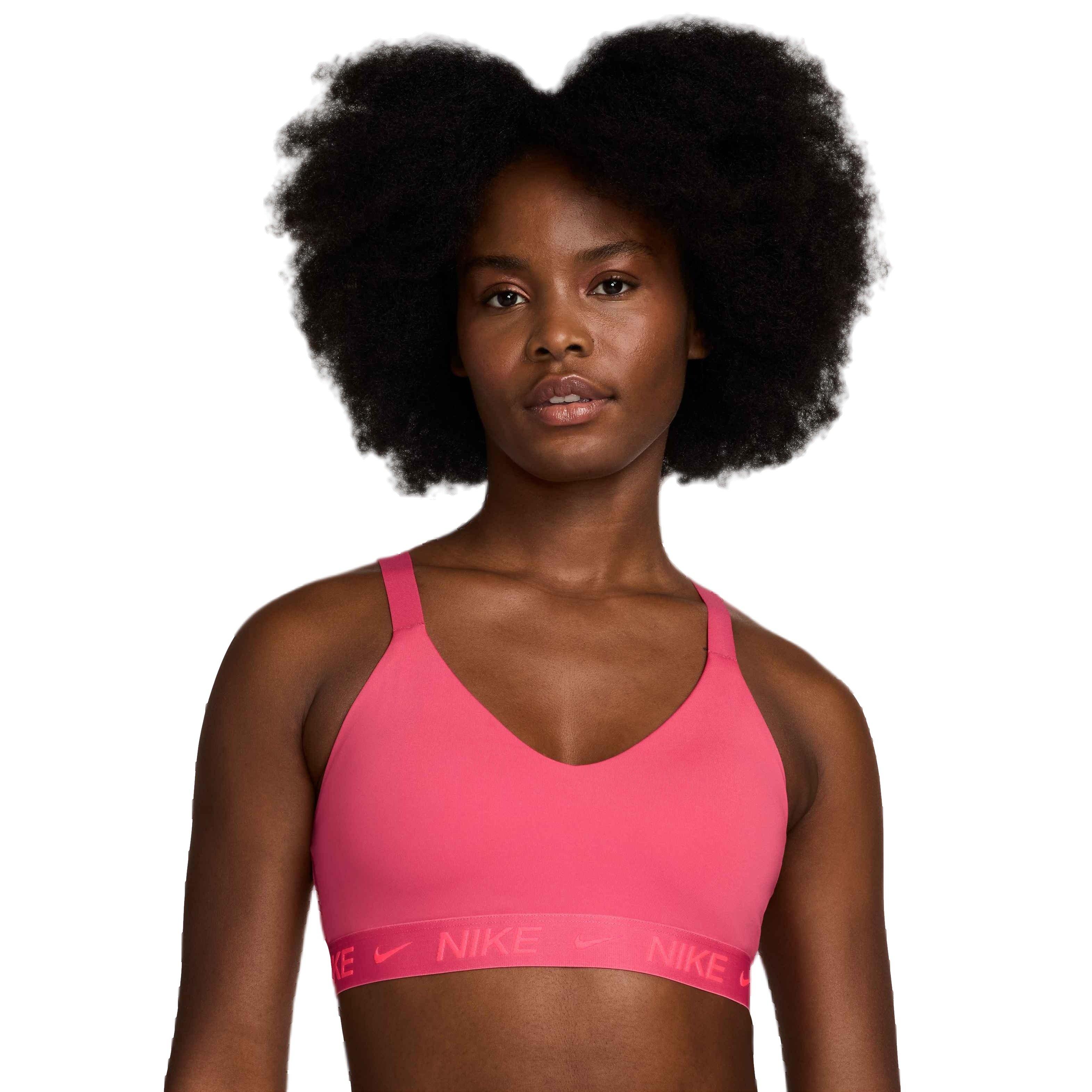 Nike Women's Indy Medium Support Padded Adjustable Sports Bra - PINK Thumbnail View 1