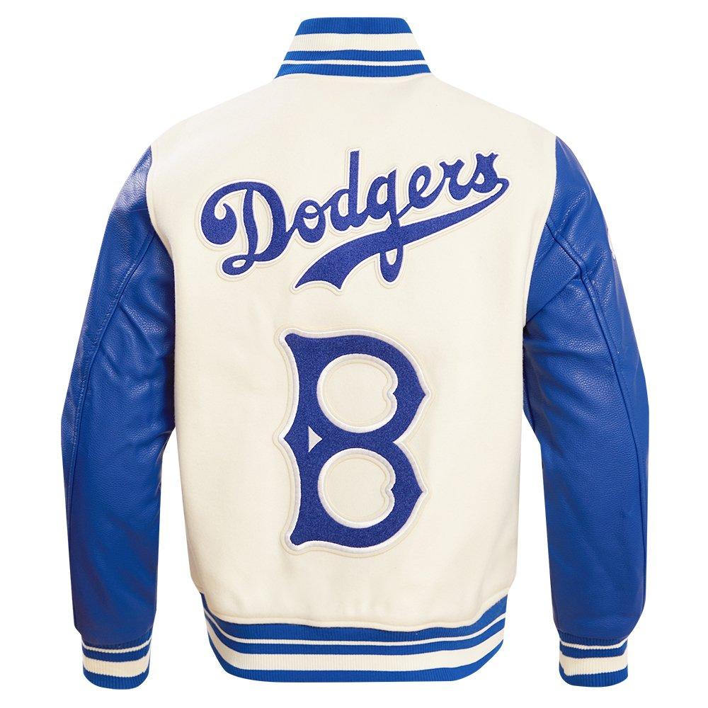 Pro Standard Men's MLB Brooklyn Dodgers Retro Classic Rip Wool Varsity Jacket - WHITE/ROYAL Thumbnail View 2