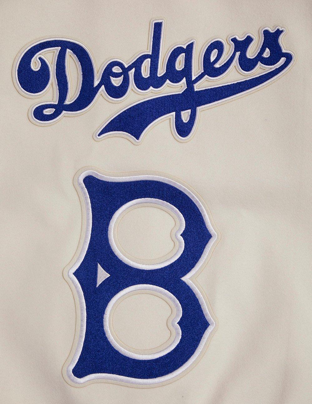 Pro Standard Men's MLB Brooklyn Dodgers Retro Classic Rip Wool Varsity Jacket - WHITE/ROYAL Thumbnail View 5