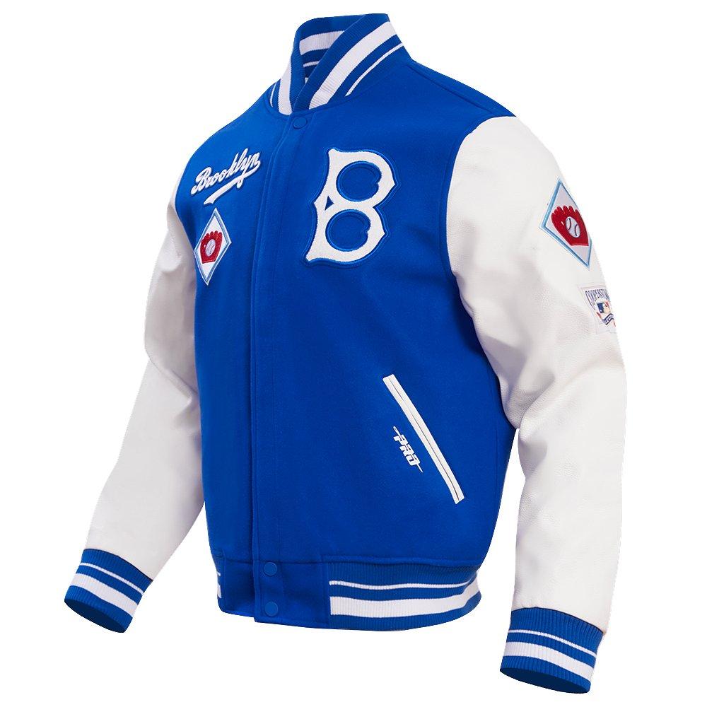 Pro Standard Men's MLB Brooklyn Dodgers Retro Classic Rip Wool Varsity Jacket - ROYAL/WHITE Thumbnail View 3