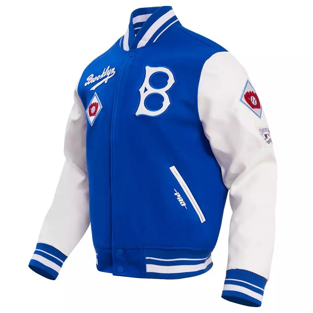 Pro Standard Men's MLB Brooklyn Dodgers Retro Classic Rip Wool Varsity Jacket - ROYAL/WHITE