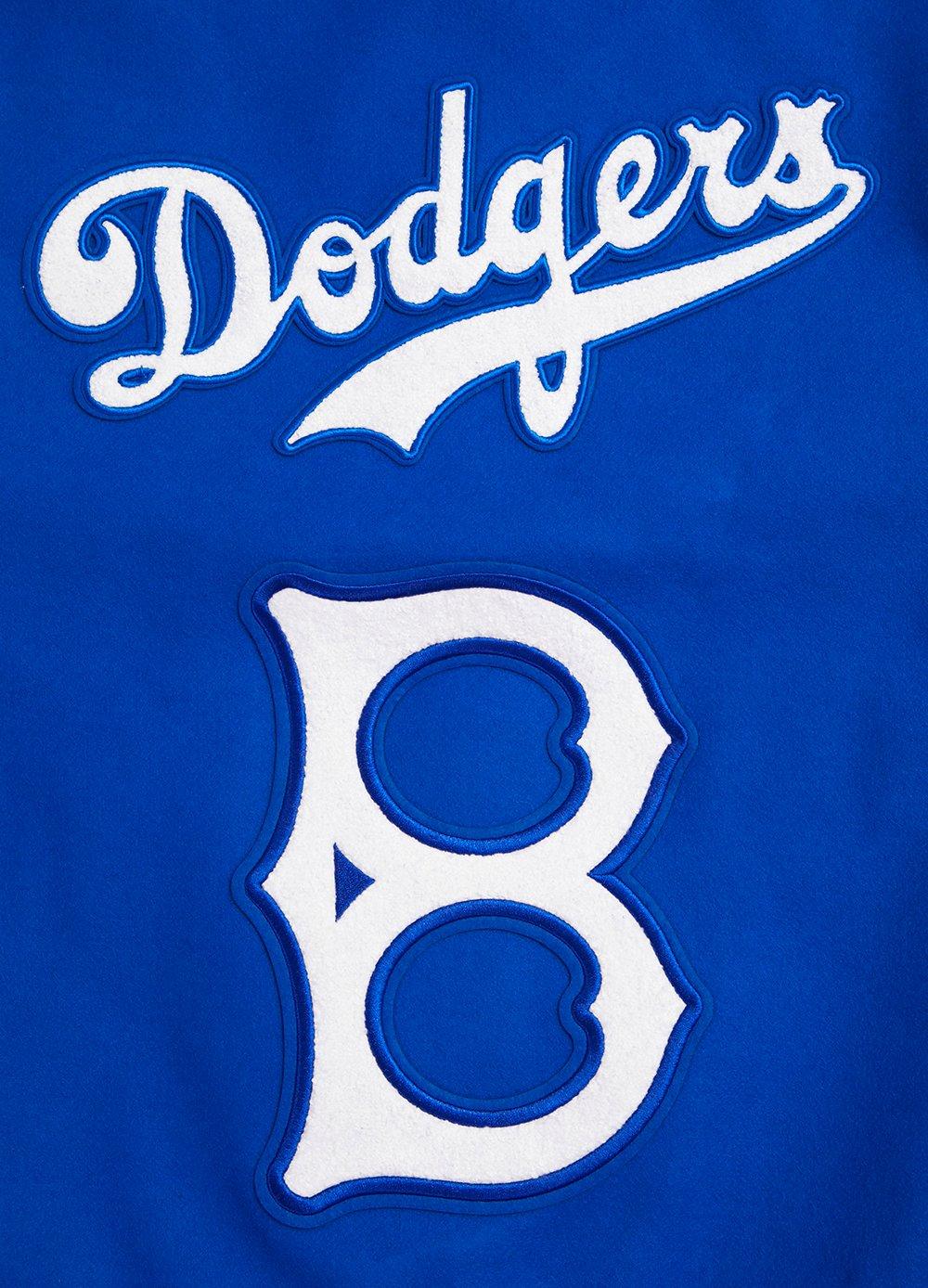 Pro Standard Men's MLB Brooklyn Dodgers Retro Classic Rip Wool Varsity Jacket - ROYAL/WHITE Thumbnail View 8