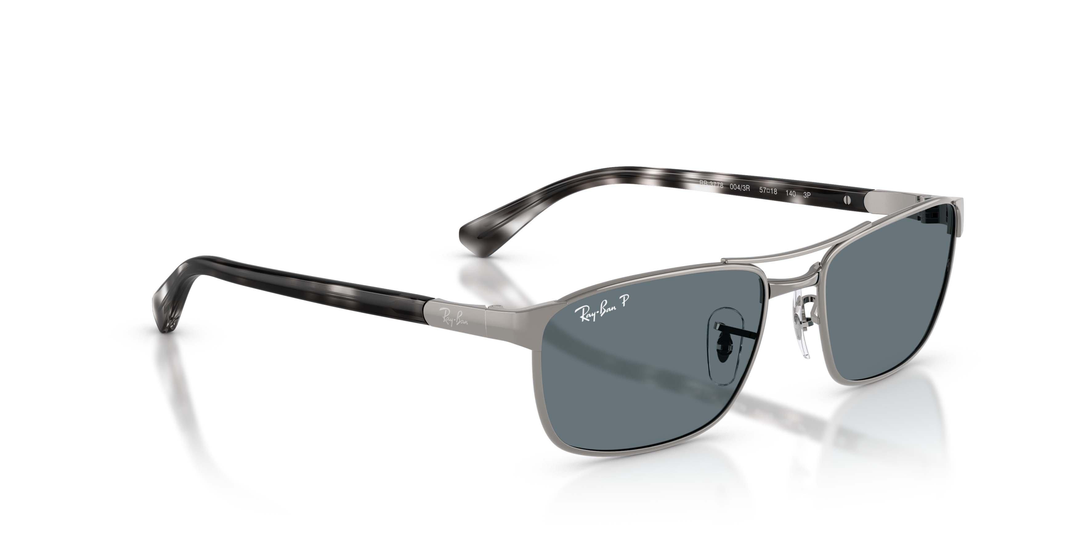 Ray-Ban RB3778 Dark Blue Polarized Sunglasses &ndash; Gunmetal - GREY/BLUE Thumbnail View 3