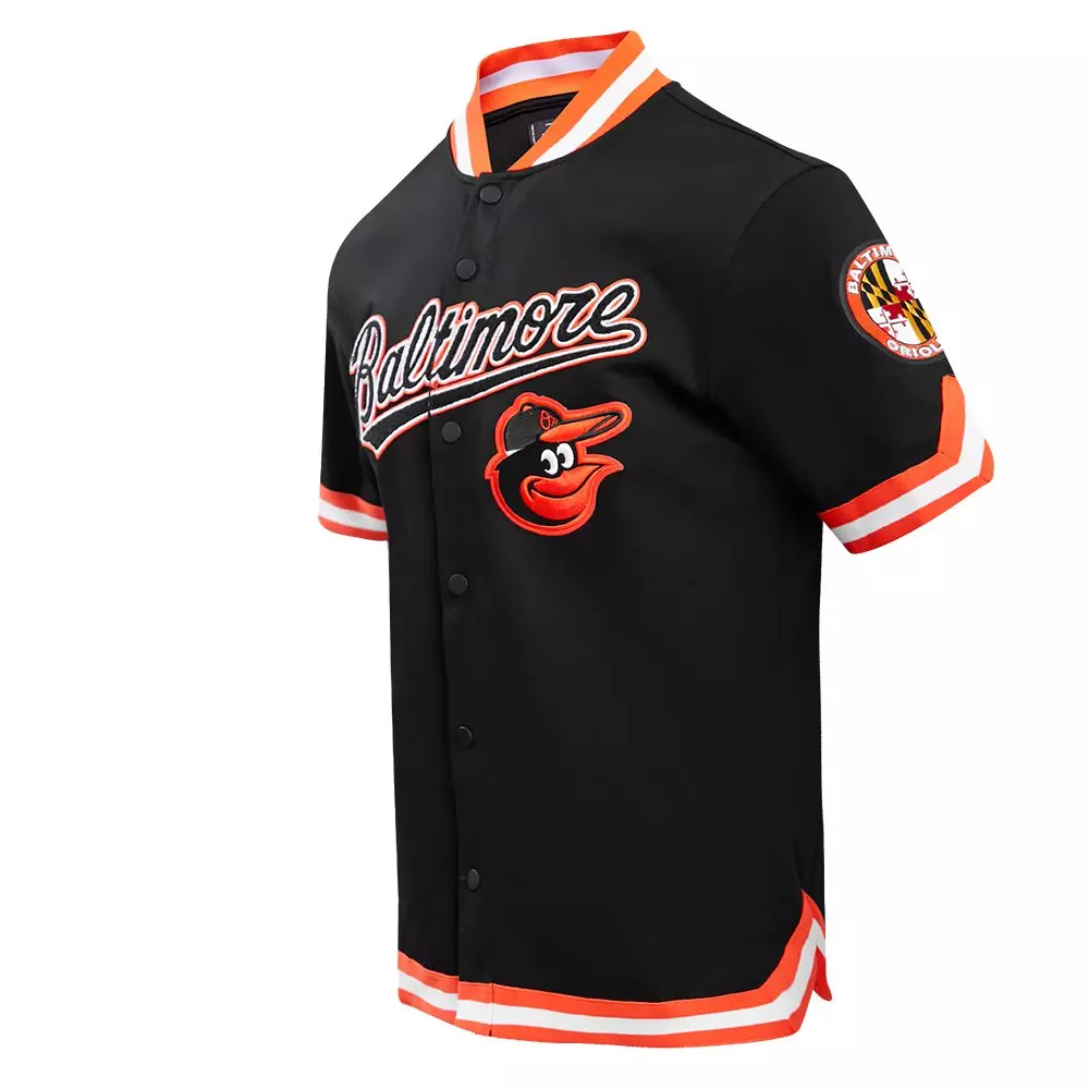 Pro Standard Men's MLB Baltimore Orioles Classic Warm Up Jacket - Black/Orange - BLACK/ORANGE