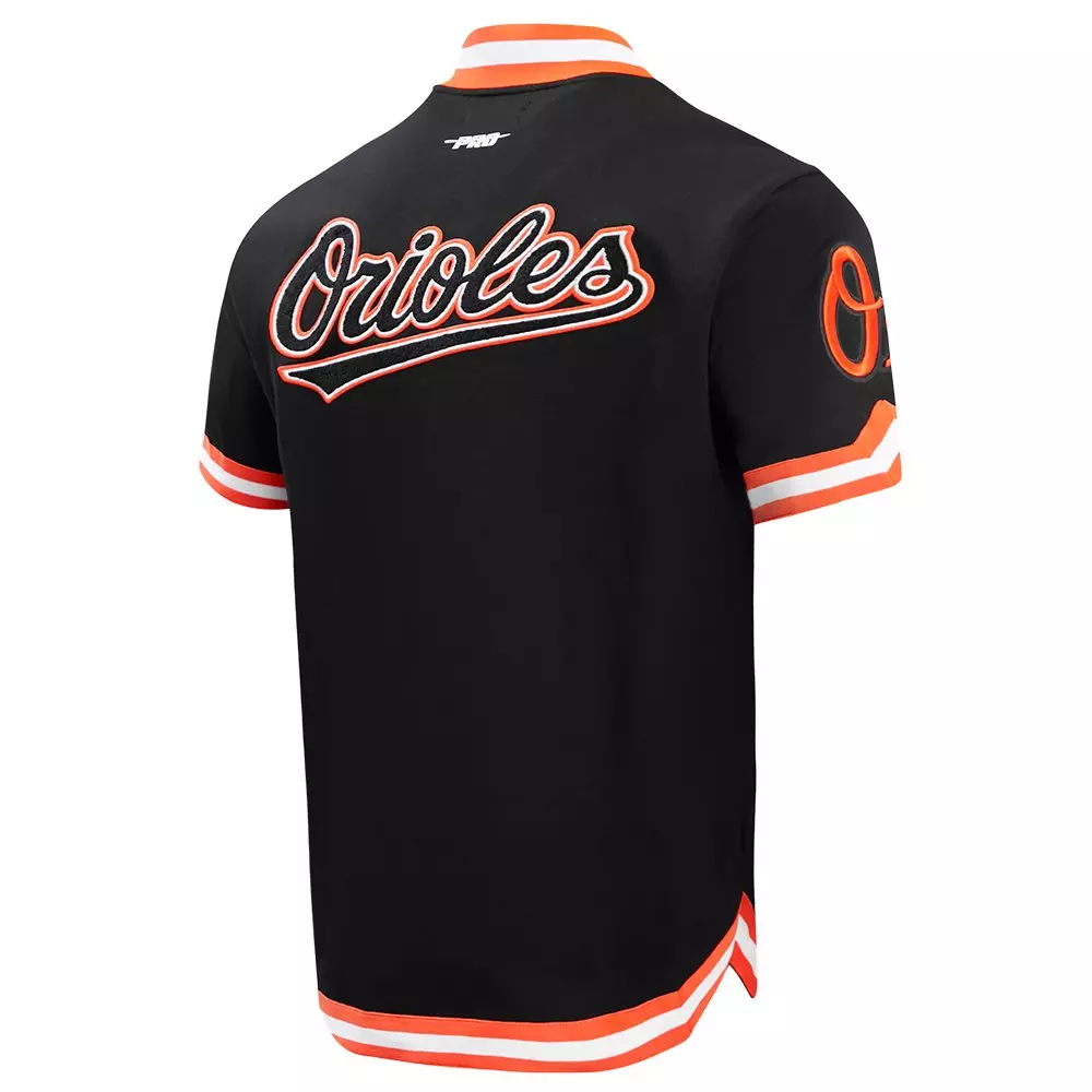 Pro Standard Men's MLB Baltimore Orioles Classic Warm Up Jacket - Black/Orange - BLACK/ORANGE