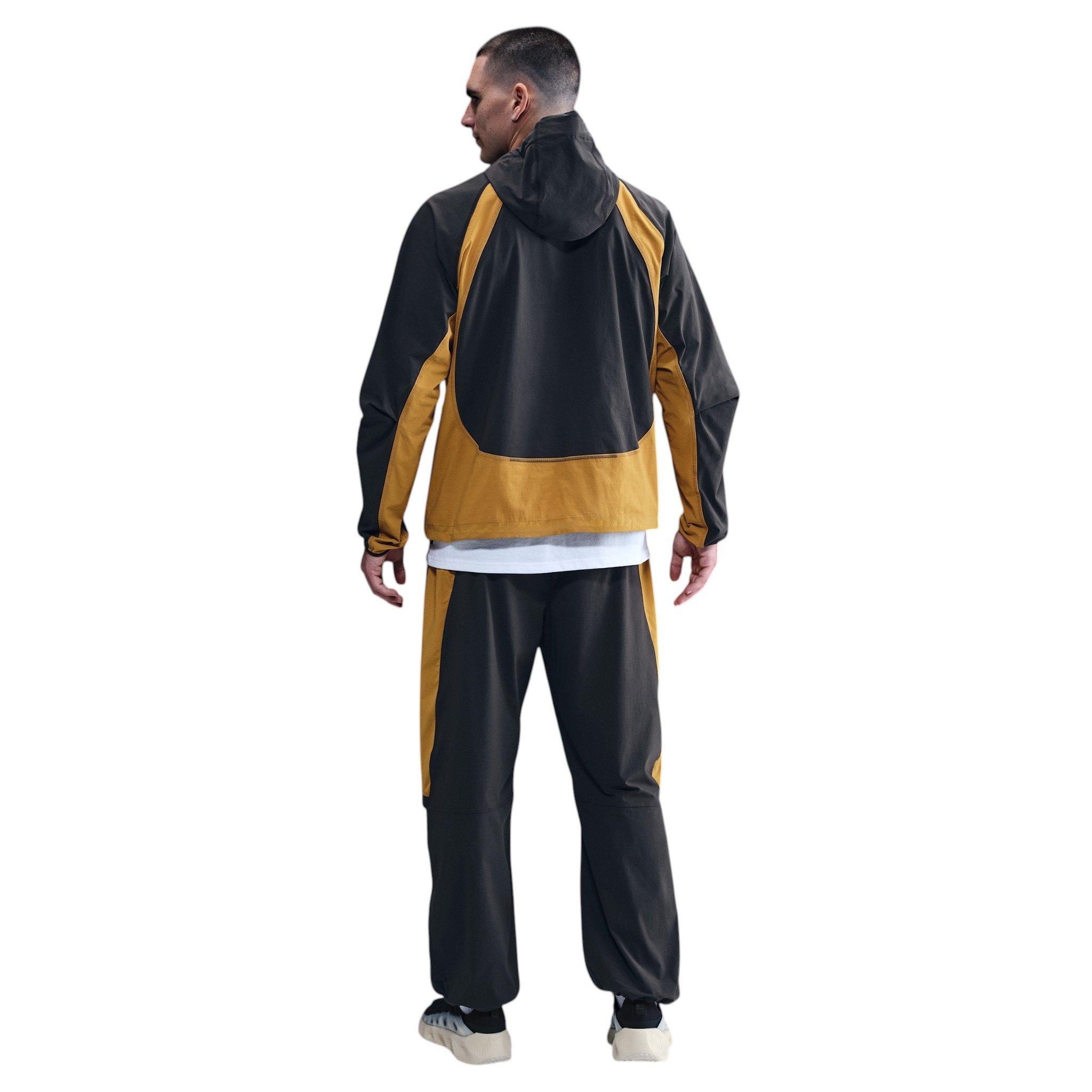Nike Men's Tech Dri-FIT Woven Color-Block Oversized Pants - Dark Grey/Yellow - DARK GREY/YELLOW