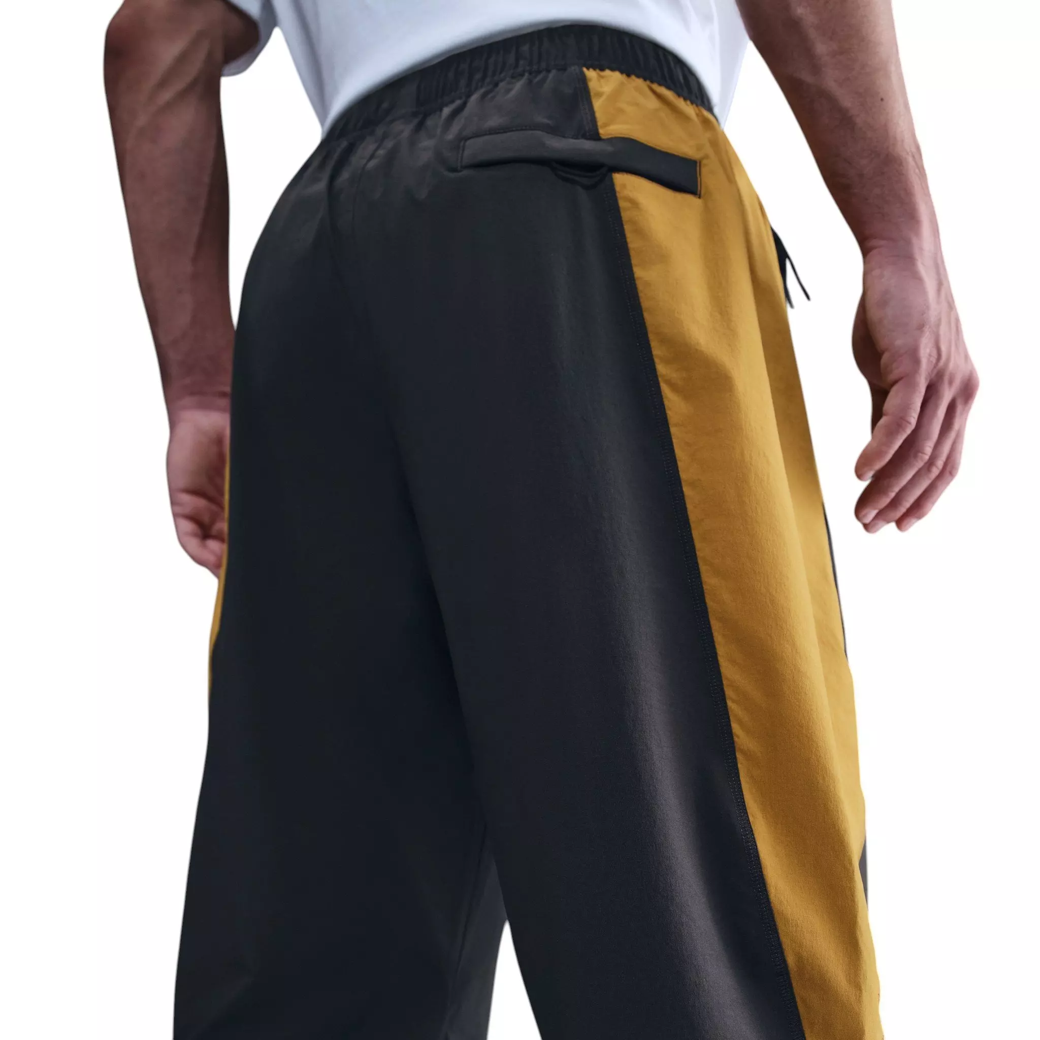 Nike Men's Tech Dri-FIT Woven Color-Block Oversized Pants - Dark Grey/Yellow - DARK GREY/YELLOW