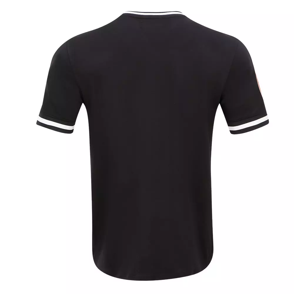 Pro Standard Men's MLB Baltimore Orioles Classic Chenille Striped Sleeve Top - BLACK/ORANGE