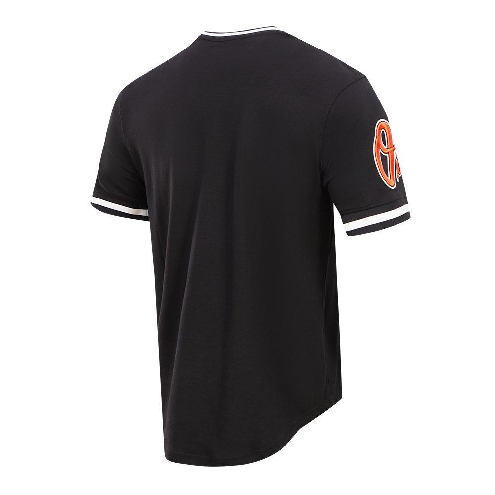 Pro Standard Men's MLB Baltimore Orioles Classic Chenille Striped Sleeve Top - BLACK/ORANGE Thumbnail View 4