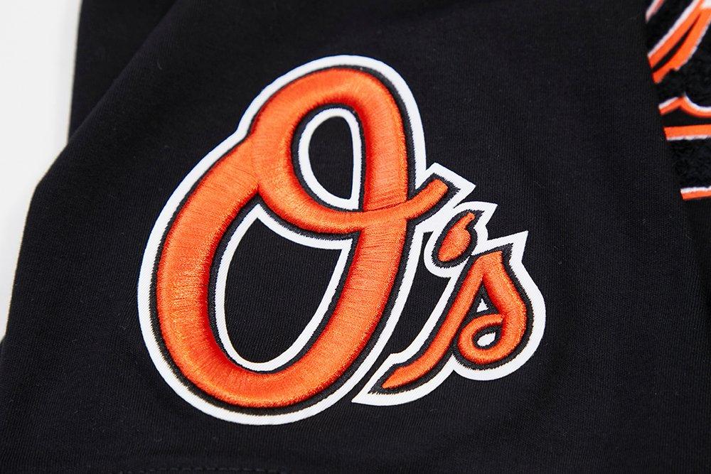 Pro Standard Men's MLB Baltimore Orioles Classic Chenille Striped Sleeve Top - BLACK/ORANGE Thumbnail View 6