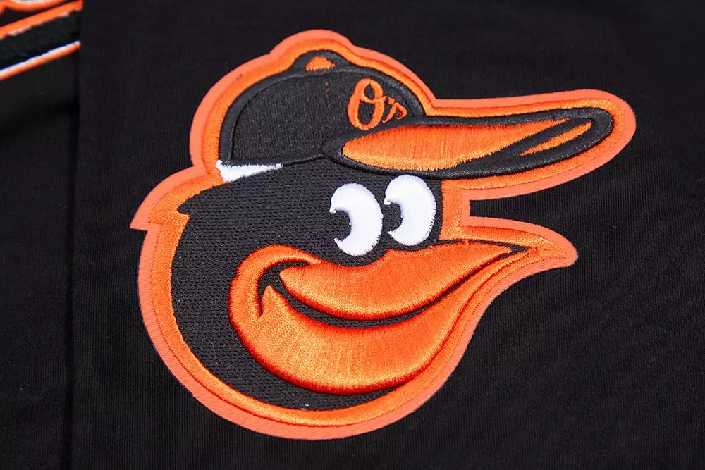 Pro Standard Men's MLB Baltimore Orioles Classic Chenille Striped Sleeve Top - BLACK/ORANGE