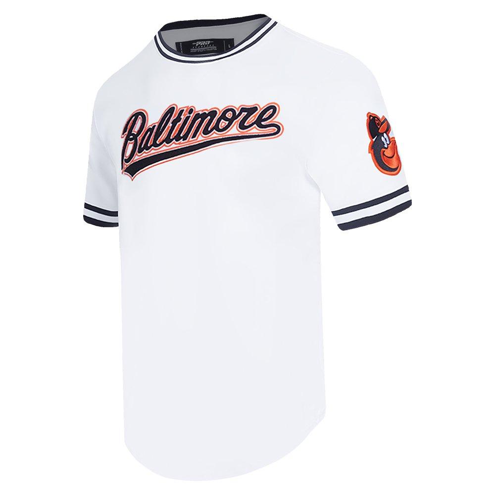 Pro Standard Men's MLB Baltimore Orioles Classic Chenille Striped Sleeve Top - WHITE Thumbnail View 3