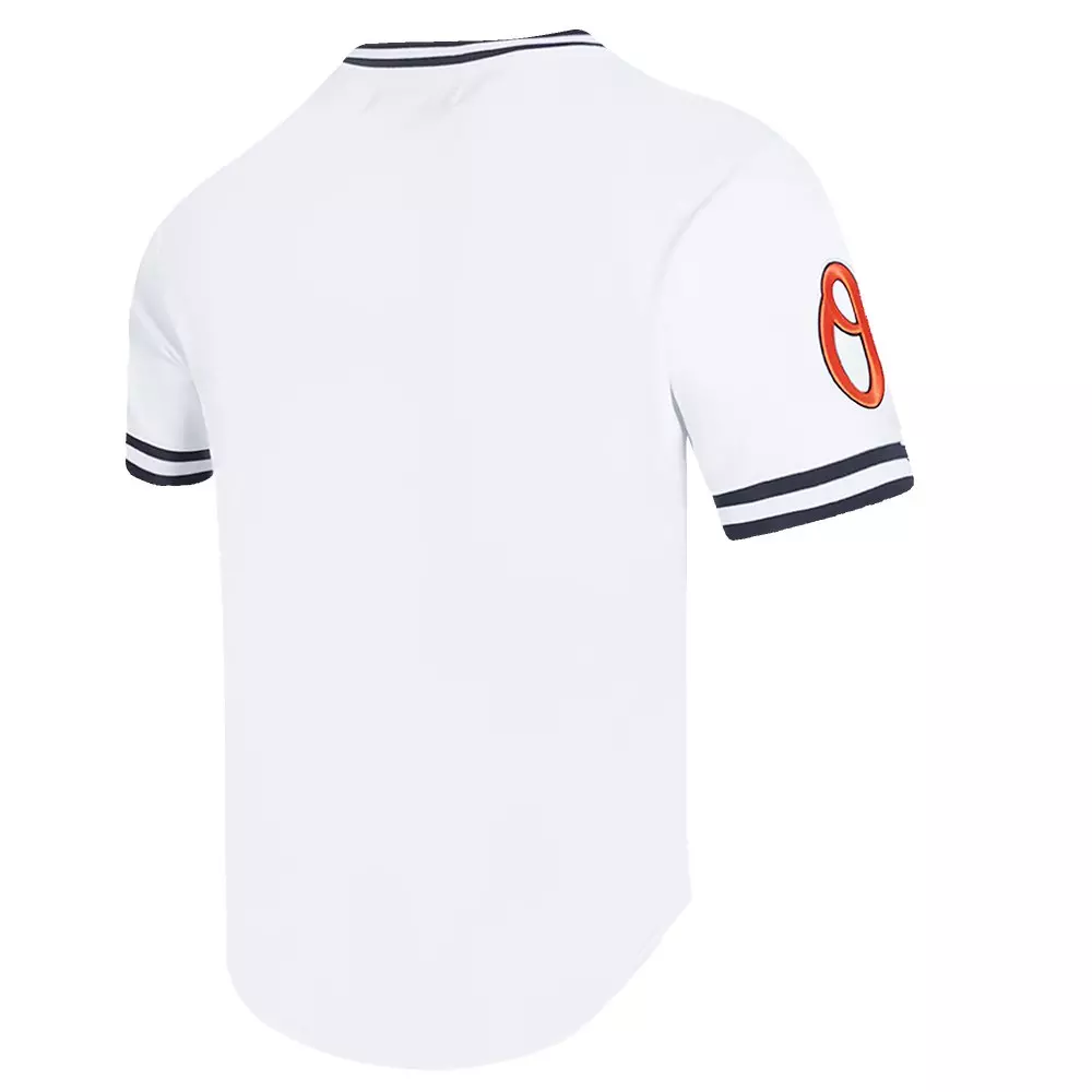 Pro Standard Men's MLB Baltimore Orioles Classic Chenille Striped Sleeve Top - WHITE