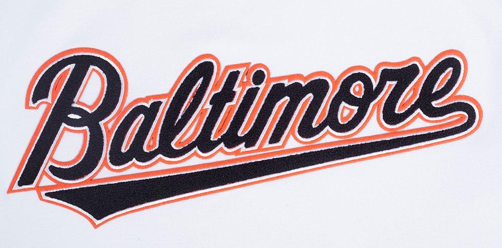 Pro Standard Men's MLB Baltimore Orioles Classic Chenille Striped Sleeve Top - WHITE Thumbnail View 5