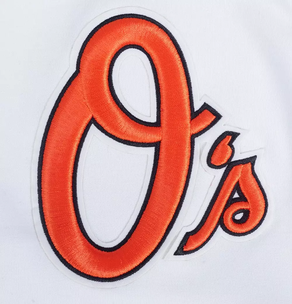 Pro Standard Men's MLB Baltimore Orioles Classic Chenille Striped Sleeve Top - WHITE