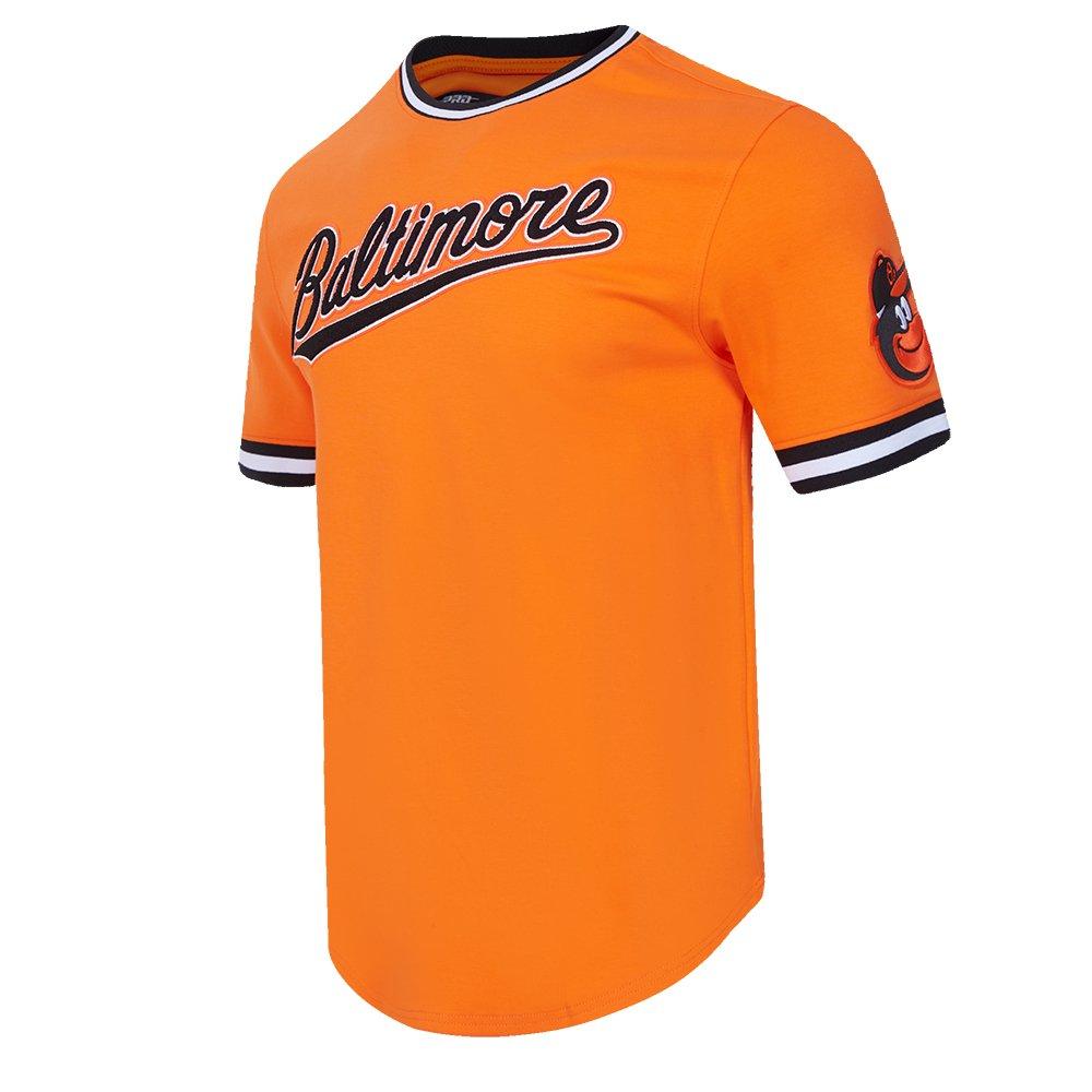 Pro Standard Men's MLB Baltimore Orioles Classic Chenille Striped Sleeve Top - ORANGE Thumbnail View 3