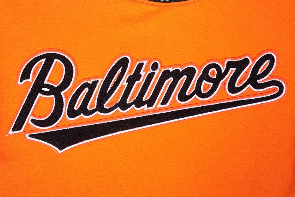 Pro Standard Men's MLB Baltimore Orioles Classic Chenille Striped Sleeve Top - ORANGE Thumbnail View 5