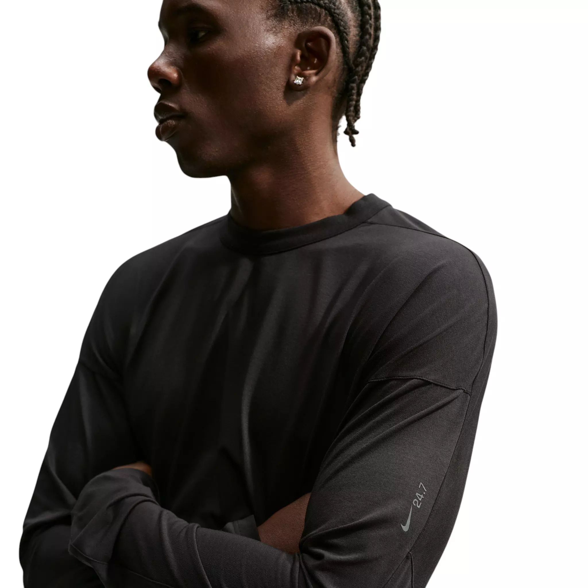 Nike Men's 24.7 ImpossiblySoft Light Dri-FIT Long Sleeve Top - Black - BLACK
