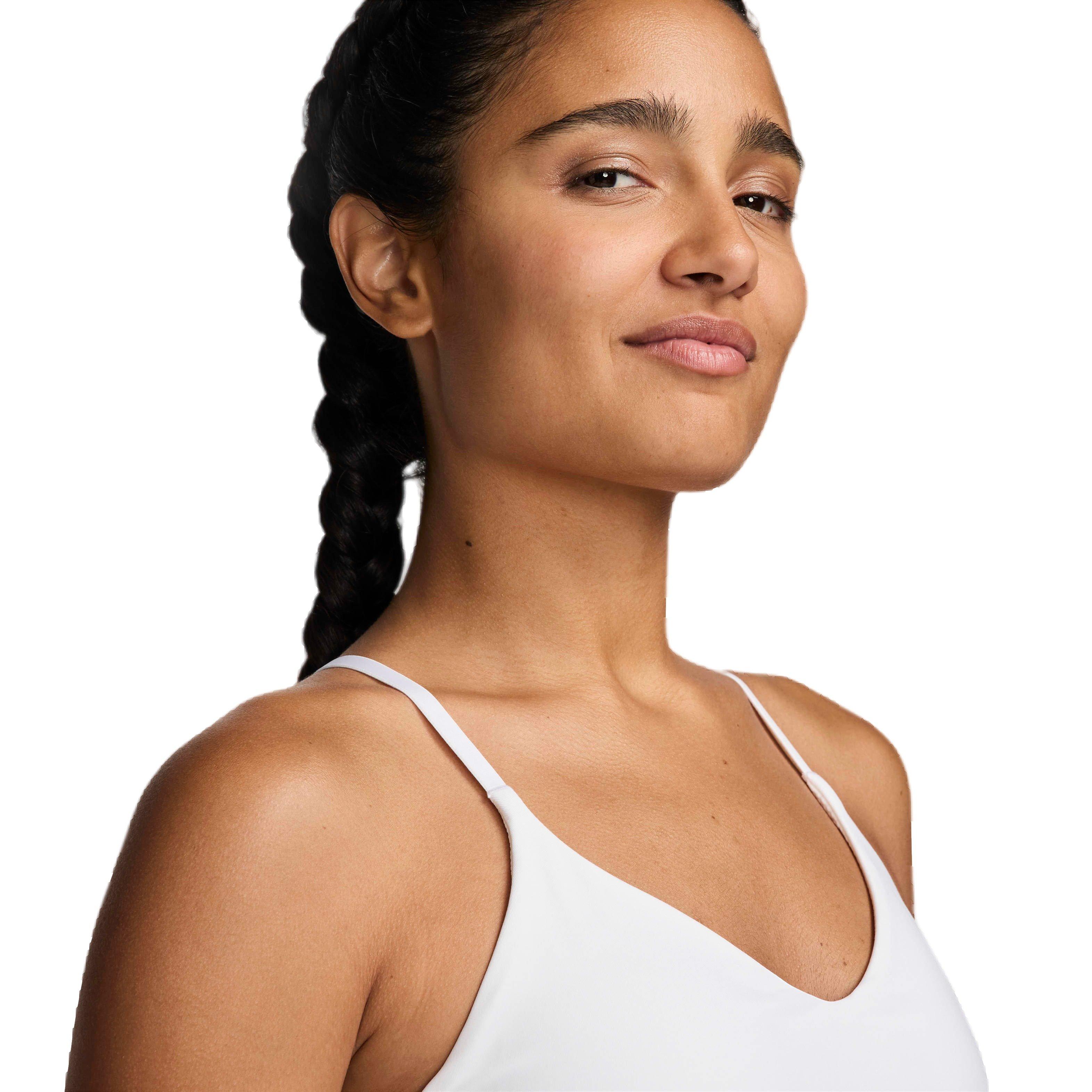 Nike Women's Indy Light-Support Padded Sports Bra Tank - WHITE Thumbnail View 3