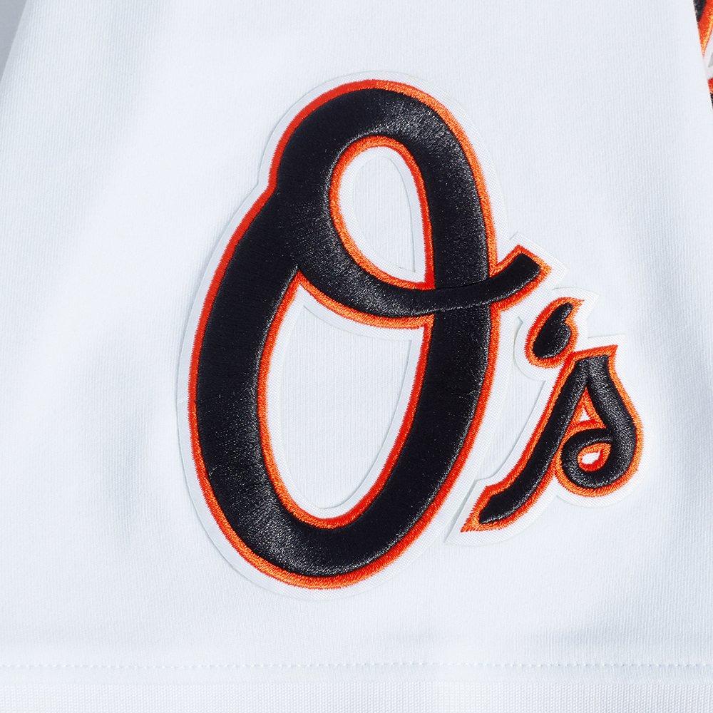 Pro Standard Men's MLB Baltimore Orioles Classic Chenille Short Sleeve Pullover Hoodie - WHITE/BLACK Thumbnail View 6