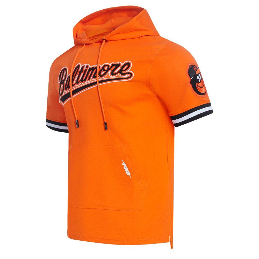 Pro Standard Men's MLB Baltimore Orioles Classic Chenille Short Sleeve Pullover Hoodie - ORANGE/BLACK Thumbnail View 3