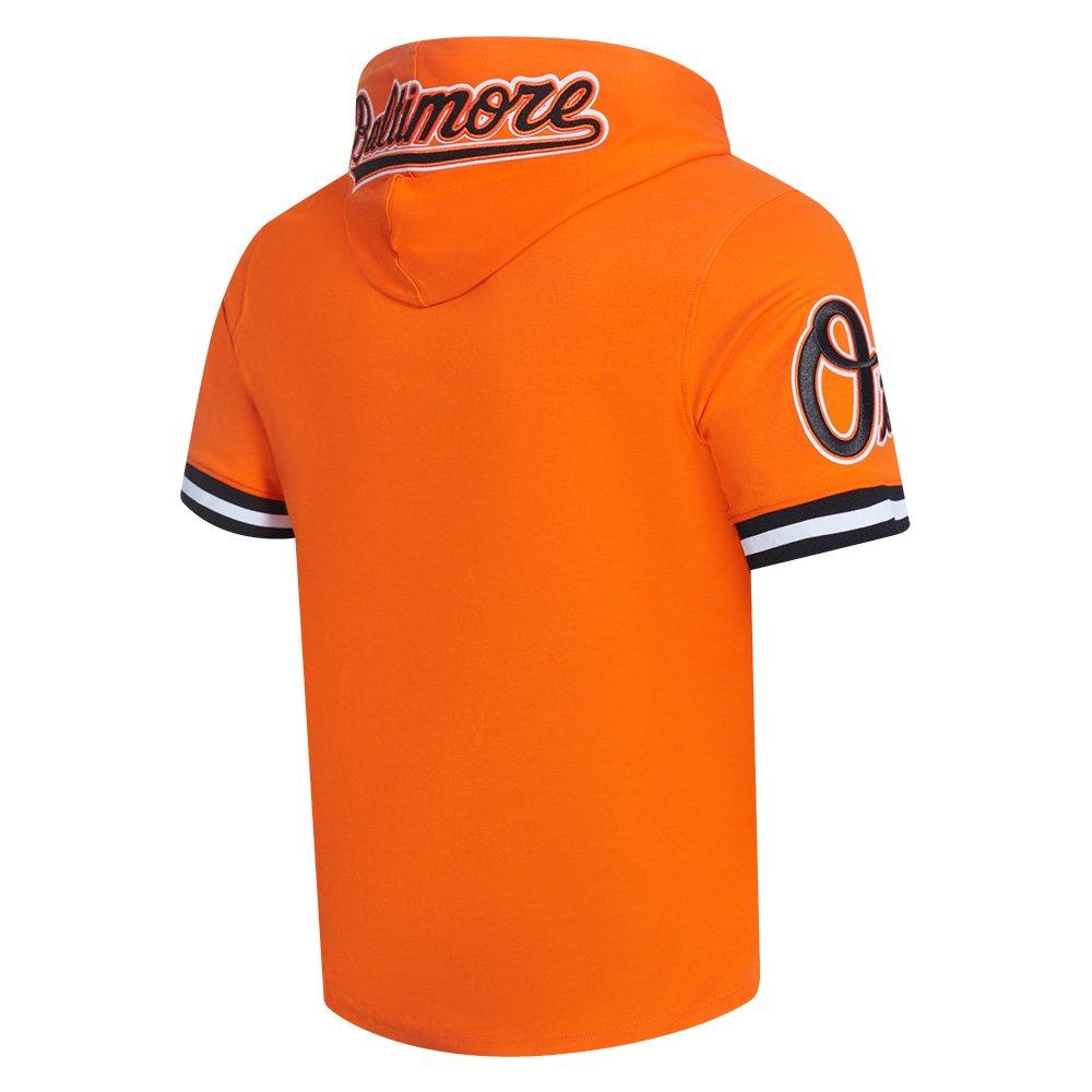 Pro Standard Men's MLB Baltimore Orioles Classic Chenille Short Sleeve Pullover Hoodie - ORANGE/BLACK Thumbnail View 4