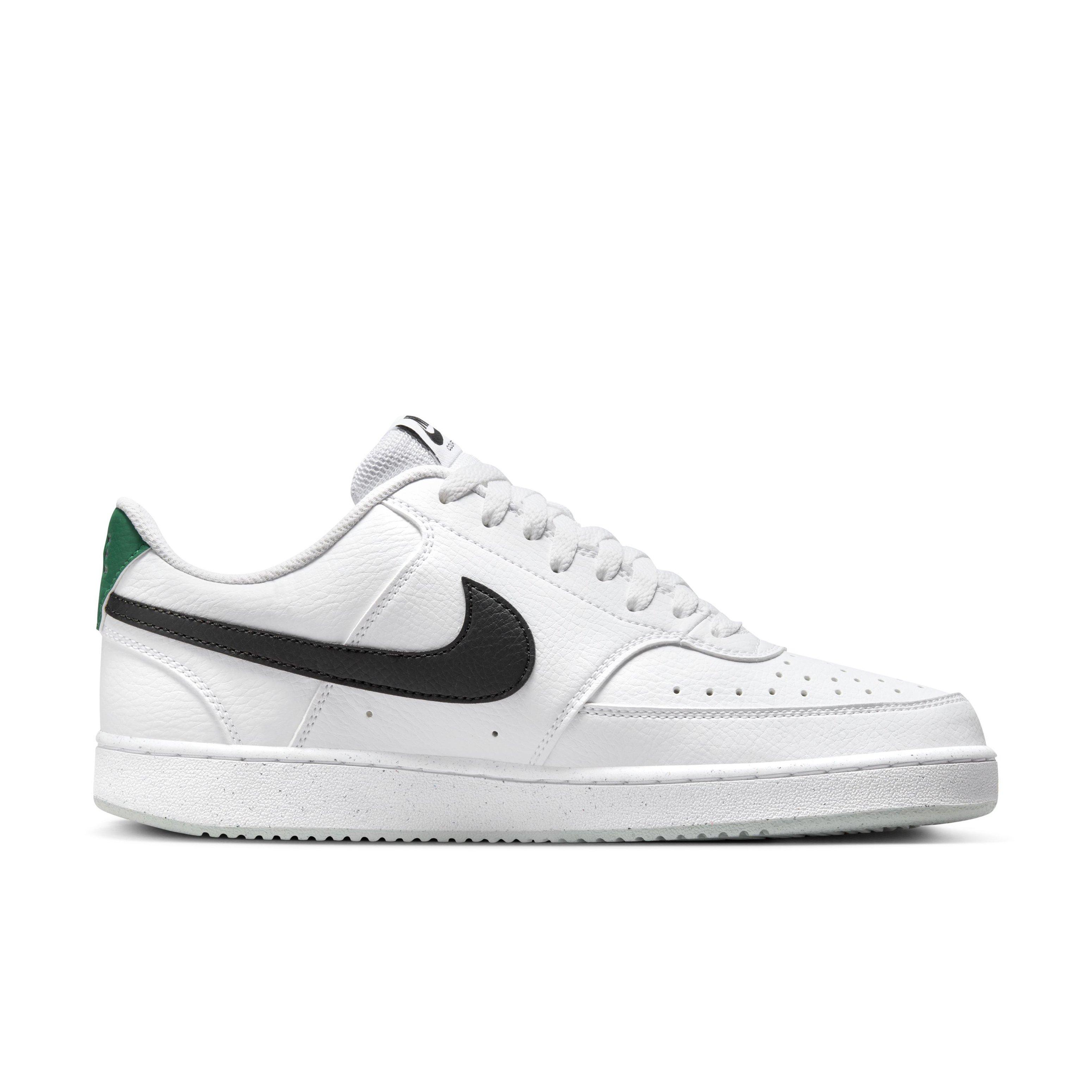 Nike Court Vision Low Next Nature "White/White/Black/Green" Men's Shoe - WHITE/WHITE/BLACK/GREEN Thumbnail View 1
