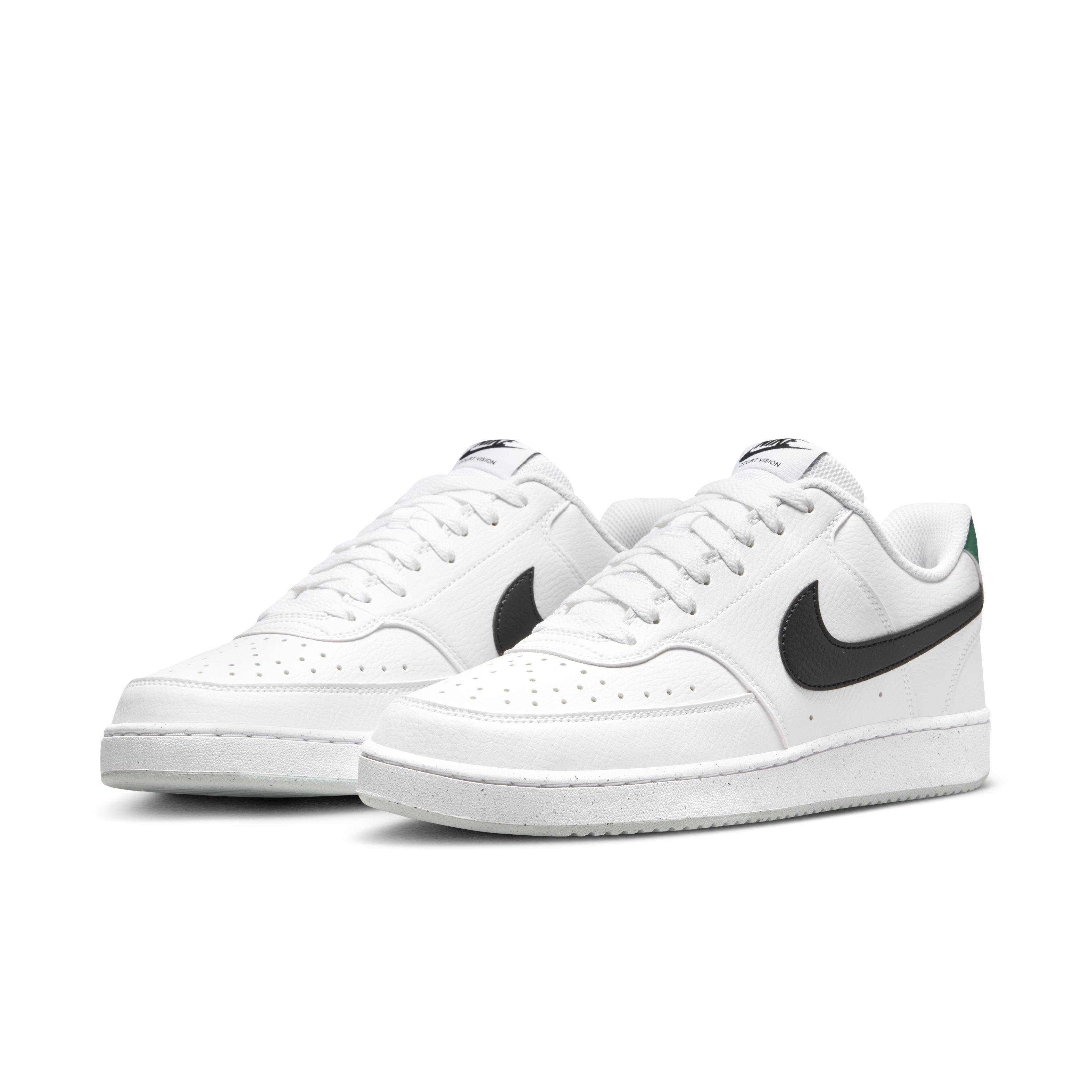 Nike Court Vision Low Next Nature "White/White/Black/Green" Men's Shoe - WHITE/WHITE/BLACK/GREEN Thumbnail View 3