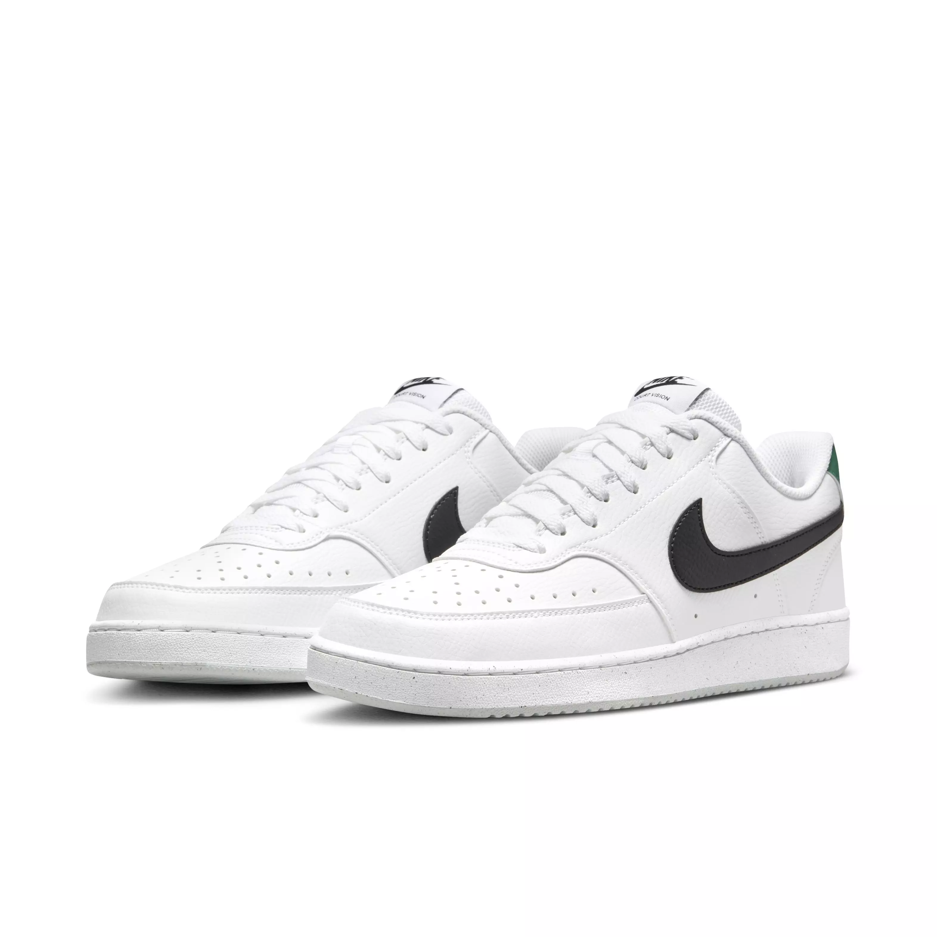 Nike Court Vision Low Next Nature "White/White/Black/Green" Men's Shoe - WHITE/WHITE/BLACK/GREEN