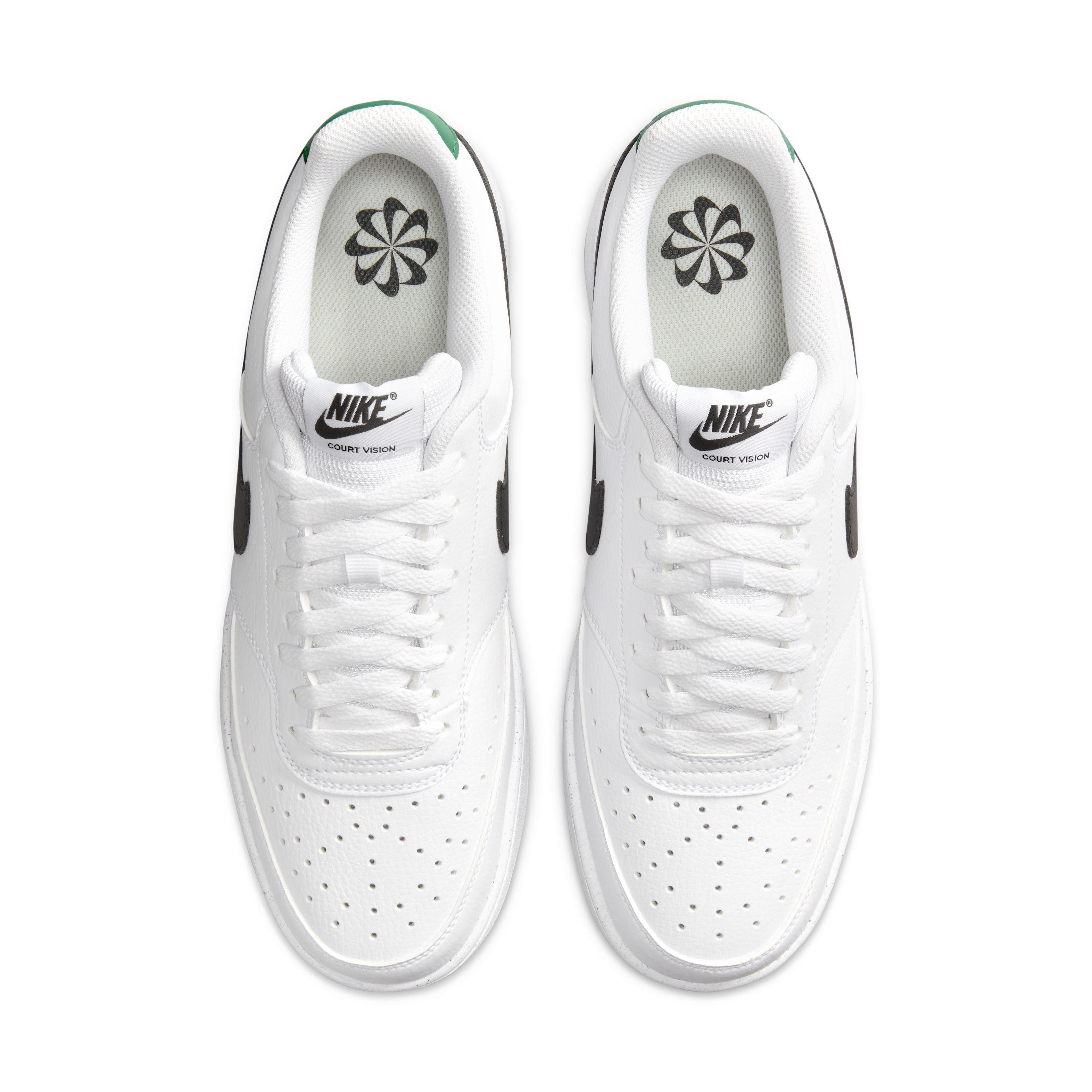 Nike Court Vision Low Next Nature "White/White/Black/Green" Men's Shoe - WHITE/WHITE/BLACK/GREEN Thumbnail View 4