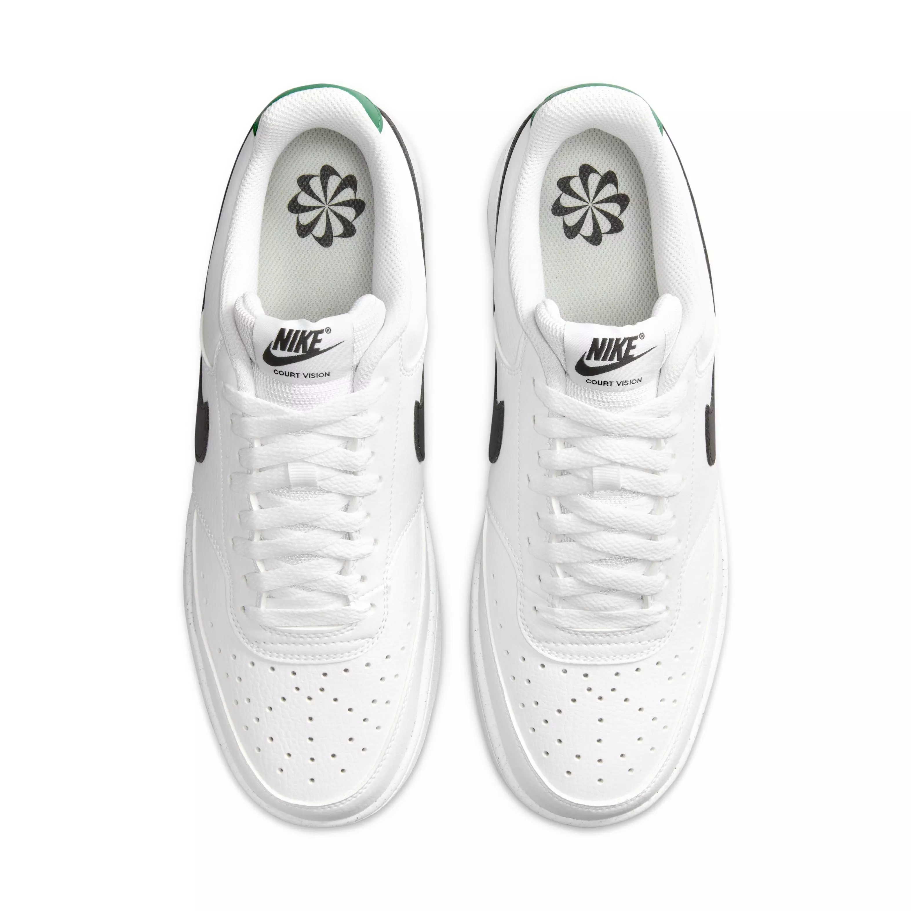 Nike Court Vision Low Next Nature "White/White/Black/Green" Men's Shoe - WHITE/WHITE/BLACK/GREEN