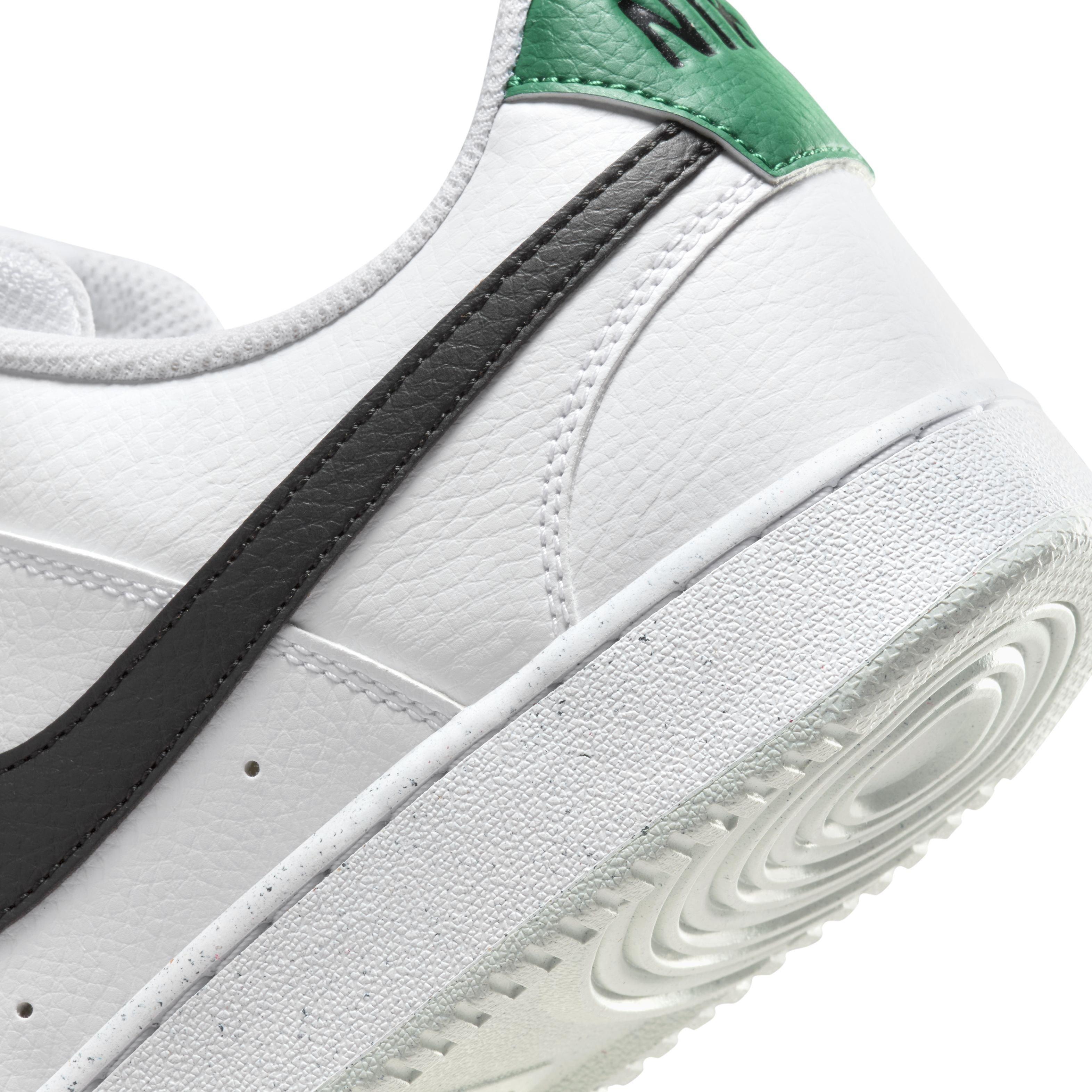 Nike) Nike White/Green Court Vision Low NN Lace-up Trainer in Green