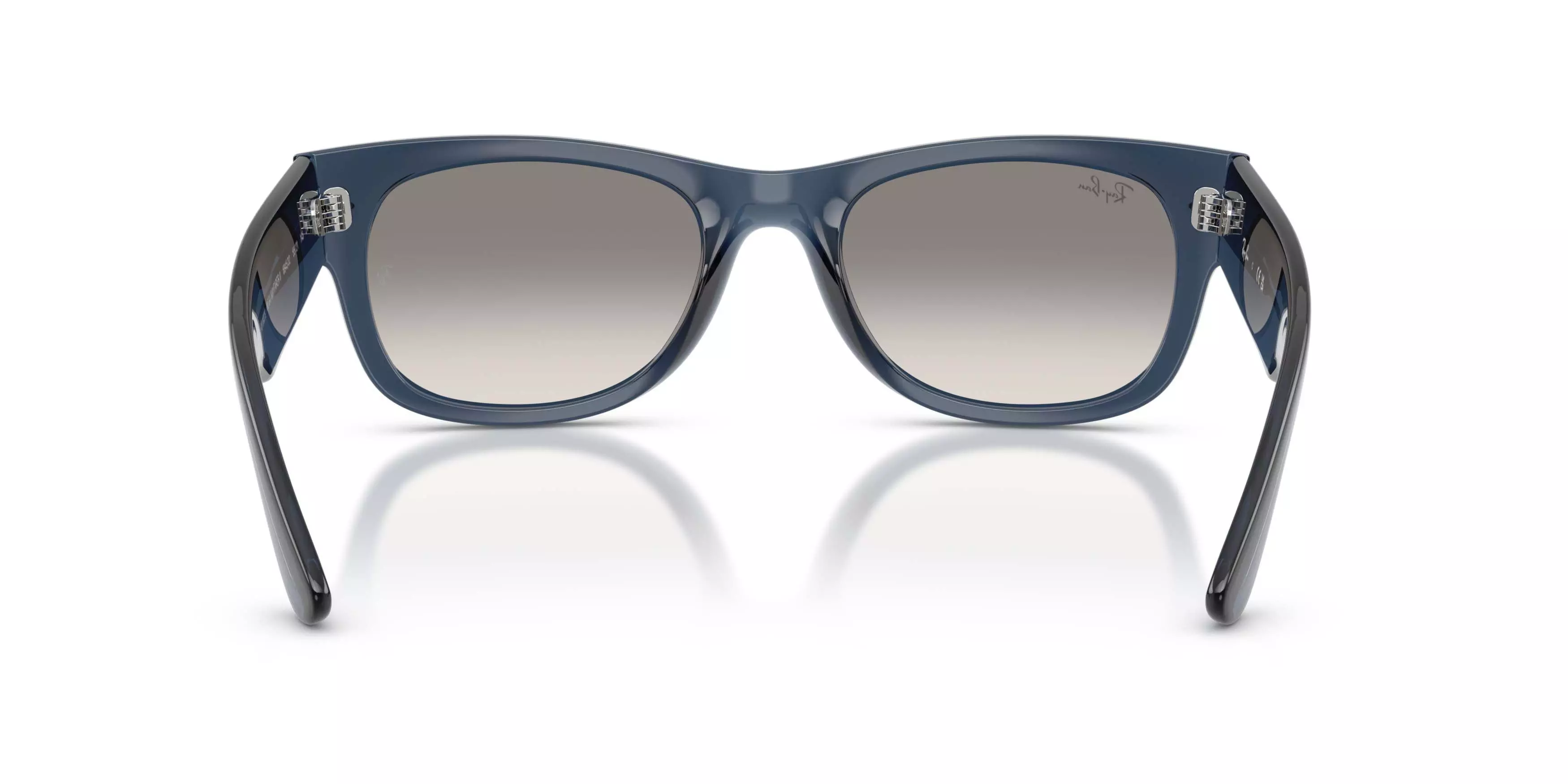 Ray-Ban Mega Wayfarer II Clear Gradient Grey Sunglasses &ndash; Polished Transparent Dark Blue - BLUE/GREY